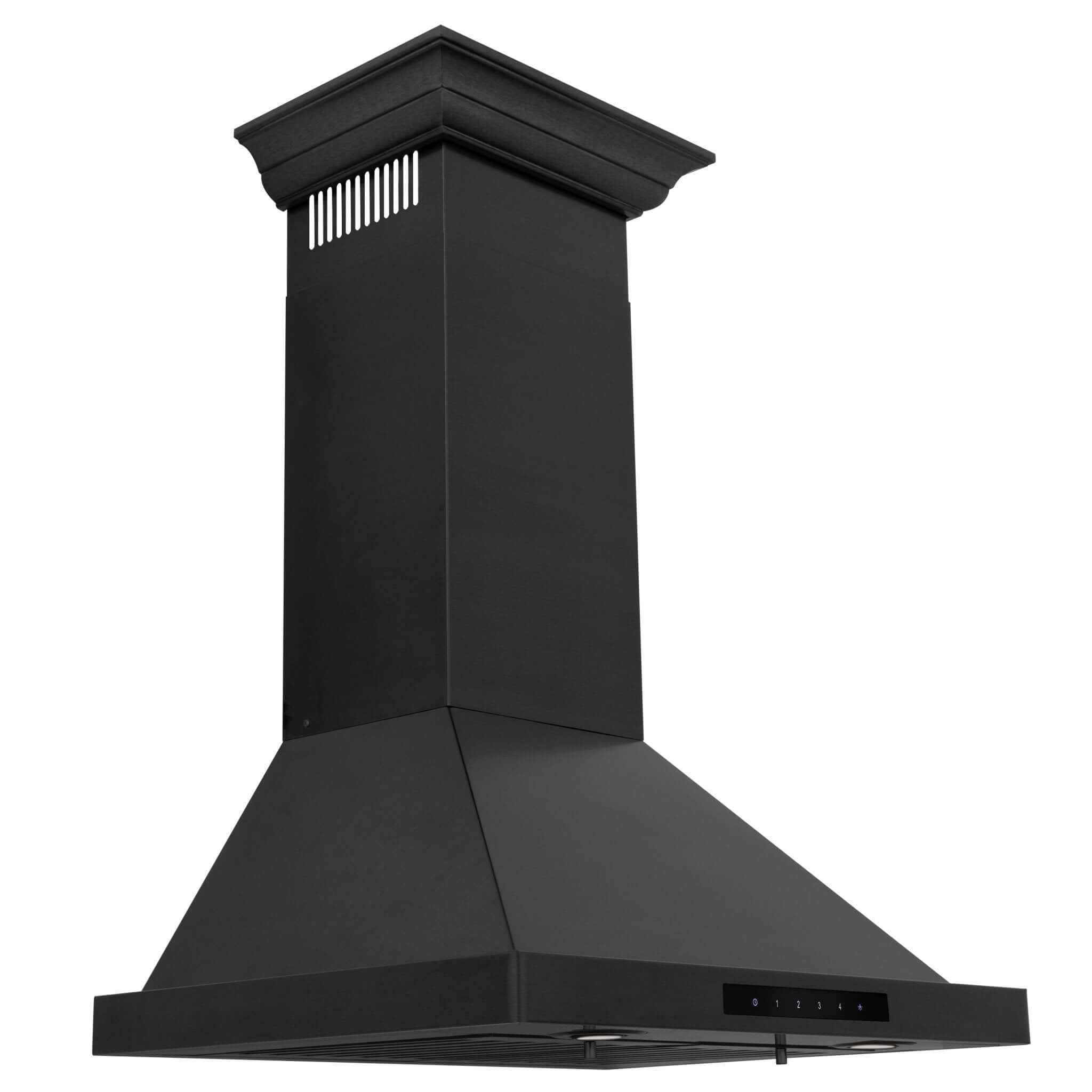 ZLINE 24" Convertible Vent Wall Mount Range Hood in Black Stainless Steel with Crown Molding (BSKBNCRN-24)