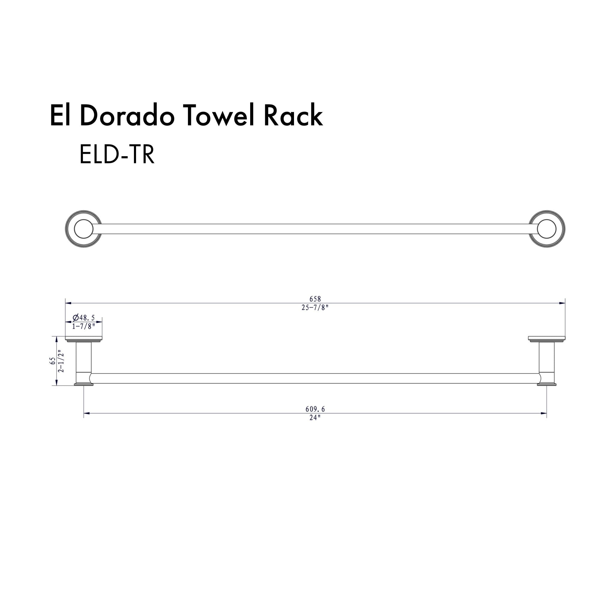 ZLINE El Dorado Towel Rail with color options (ELD-TR-PG)