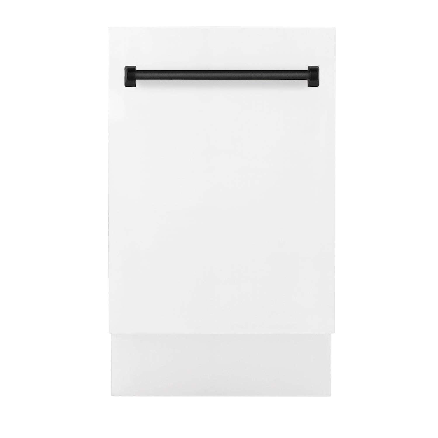 ZLINE Autograph Edition 18" Compact 3rd Rack Top Control Dishwasher in White Matte with Matte Black Handle, 51dBa (DWVZ-WM-18-MB)
