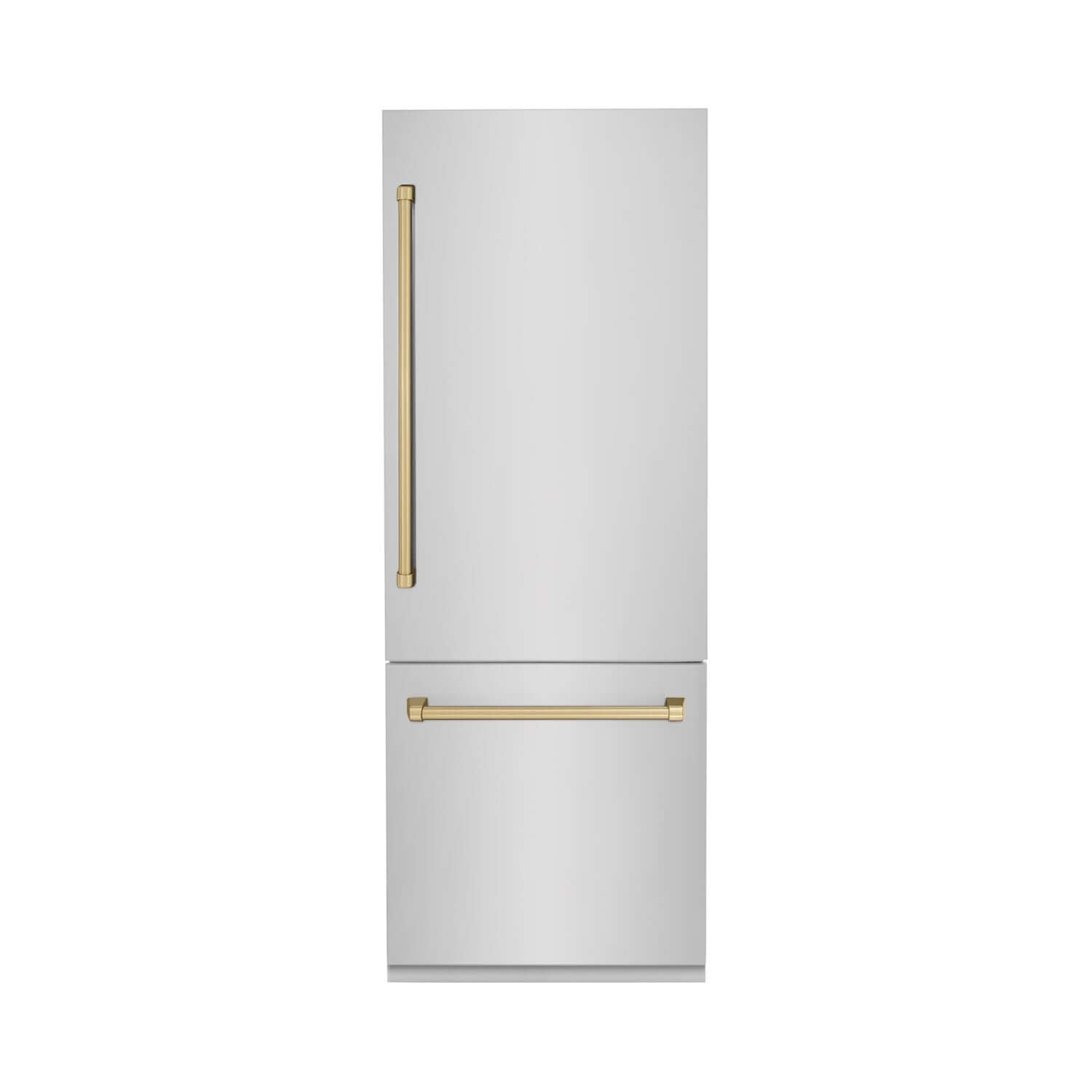 ZLINE 30‚Äö√Ñ√π Autograph Edition 16.1 cu. ft. Built-in 2-Door Bottom Freezer Refrigerator with Internal Water and Ice Dispenser in Stainless Steel with Champagne Bronze Accents