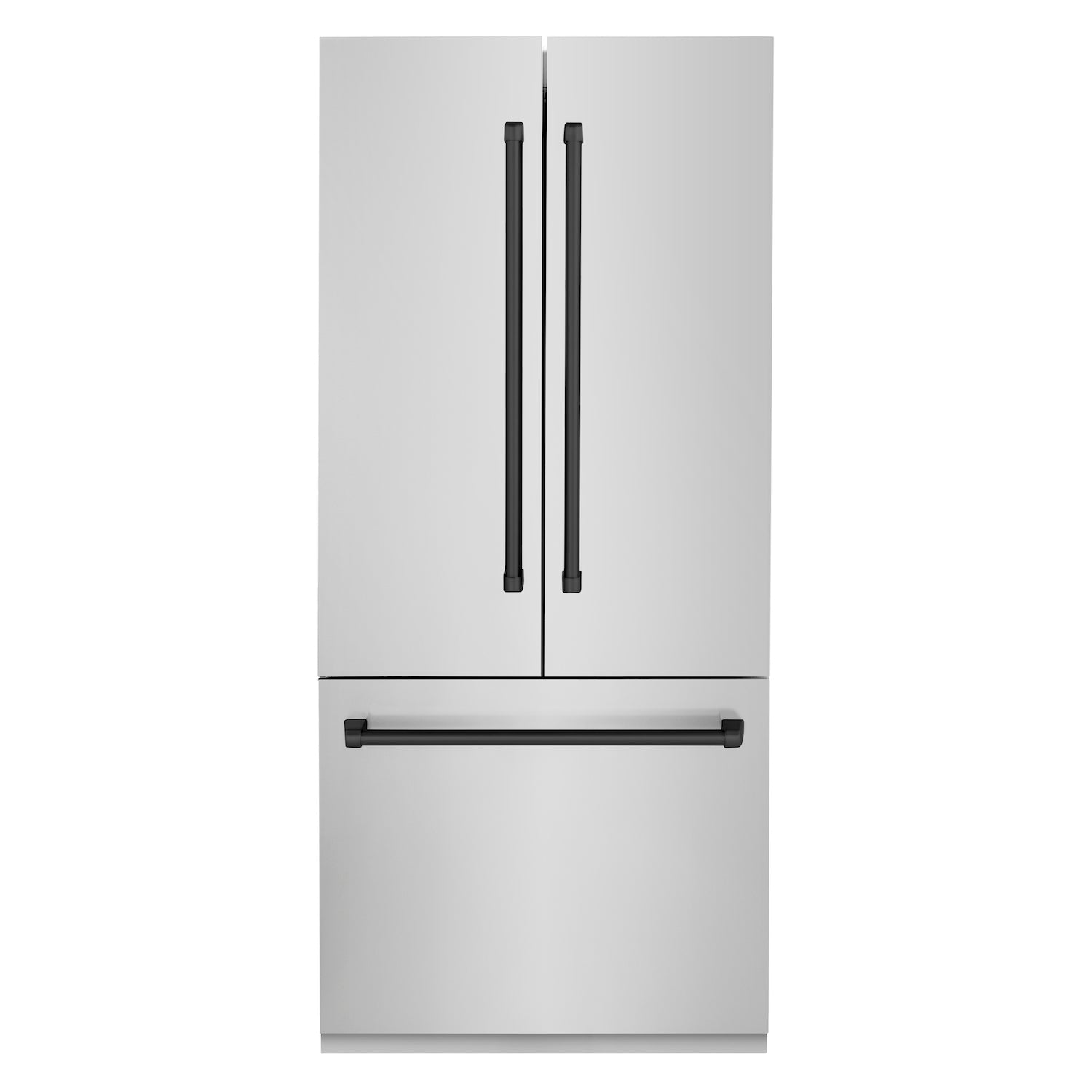 ZLINE 36‚Äö√Ñ√π Autograph Edition 19.6 cu. ft. Built-in 3-Door French Door Refrigerator with Internal Water and Ice Dispenser in Stainless Steel with Matte Black Accents