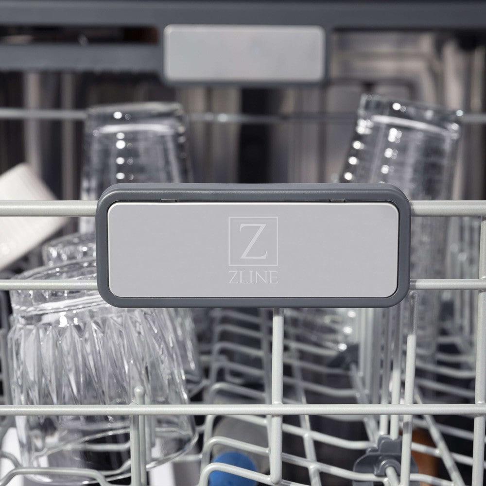 ZLINE 24" Monument Series 3rd Rack Top Touch Control Dishwasher in Red Gloss with Stainless Steel Tub, 45dBa