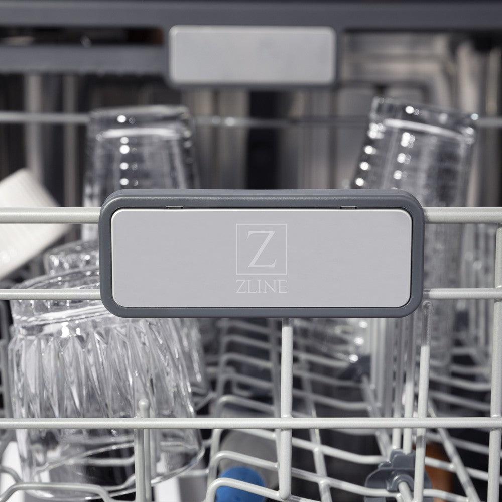 ZLINE 24" Monument Series 3rd Rack Top Touch Control Dishwasher in Stainless Steel with Stainless Steel Tub, 45dBa