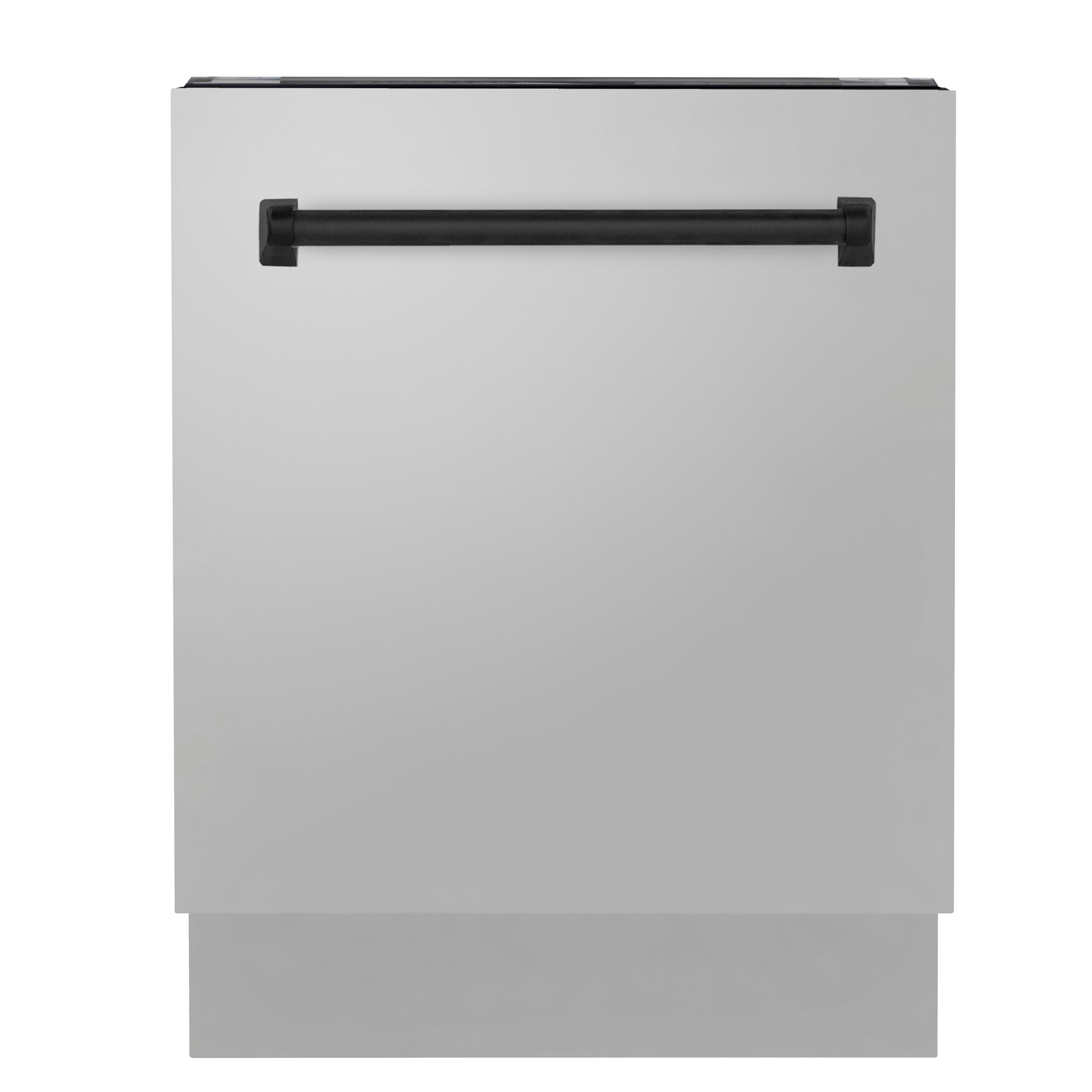 ZLINE Autograph Edition 24" Tallac Series 3rd Rack Top Control Built-In Tall Tub Dishwasher in Stainless Steel with Matte Black Handle, 51dBa (DWVZ-304-24-MB)