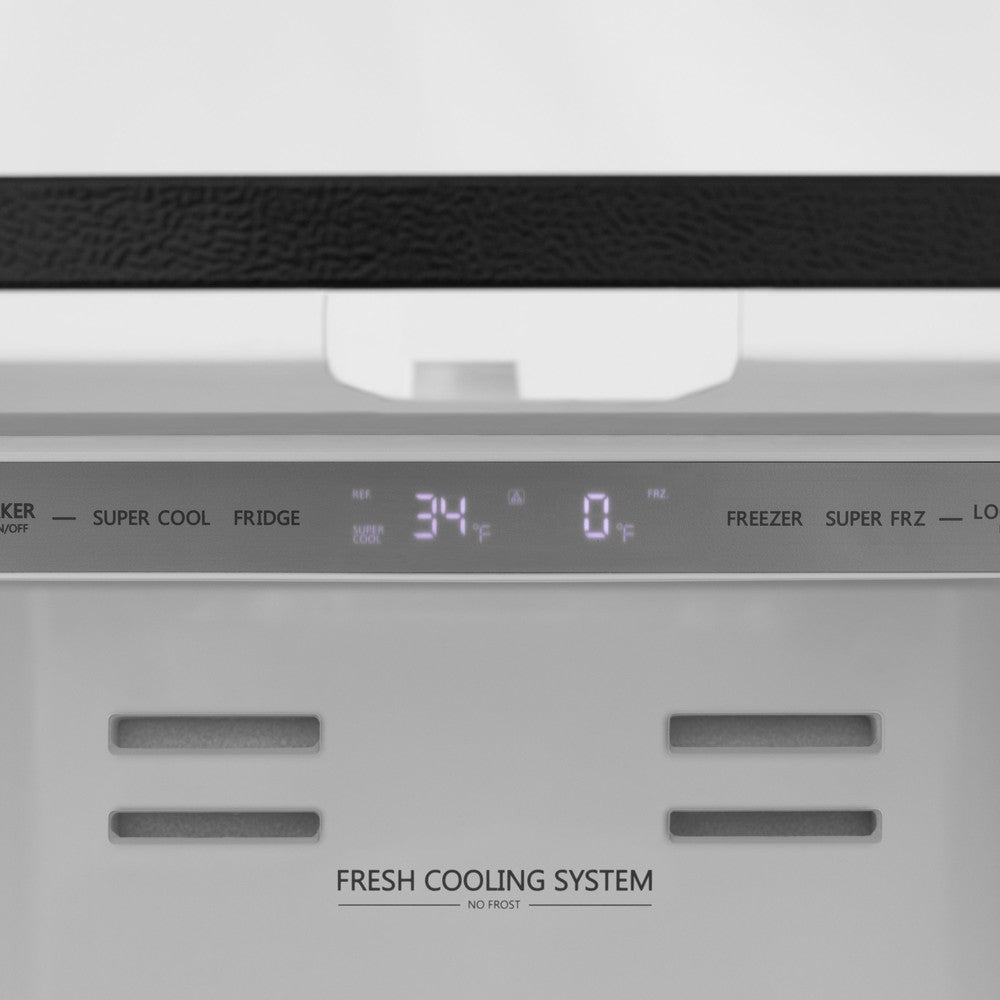ZLINE 36" 22.5 cu. ft 4-Door French Door Refrigerator with Ice Maker in Fingerprint Resistant Black Stainless Steel