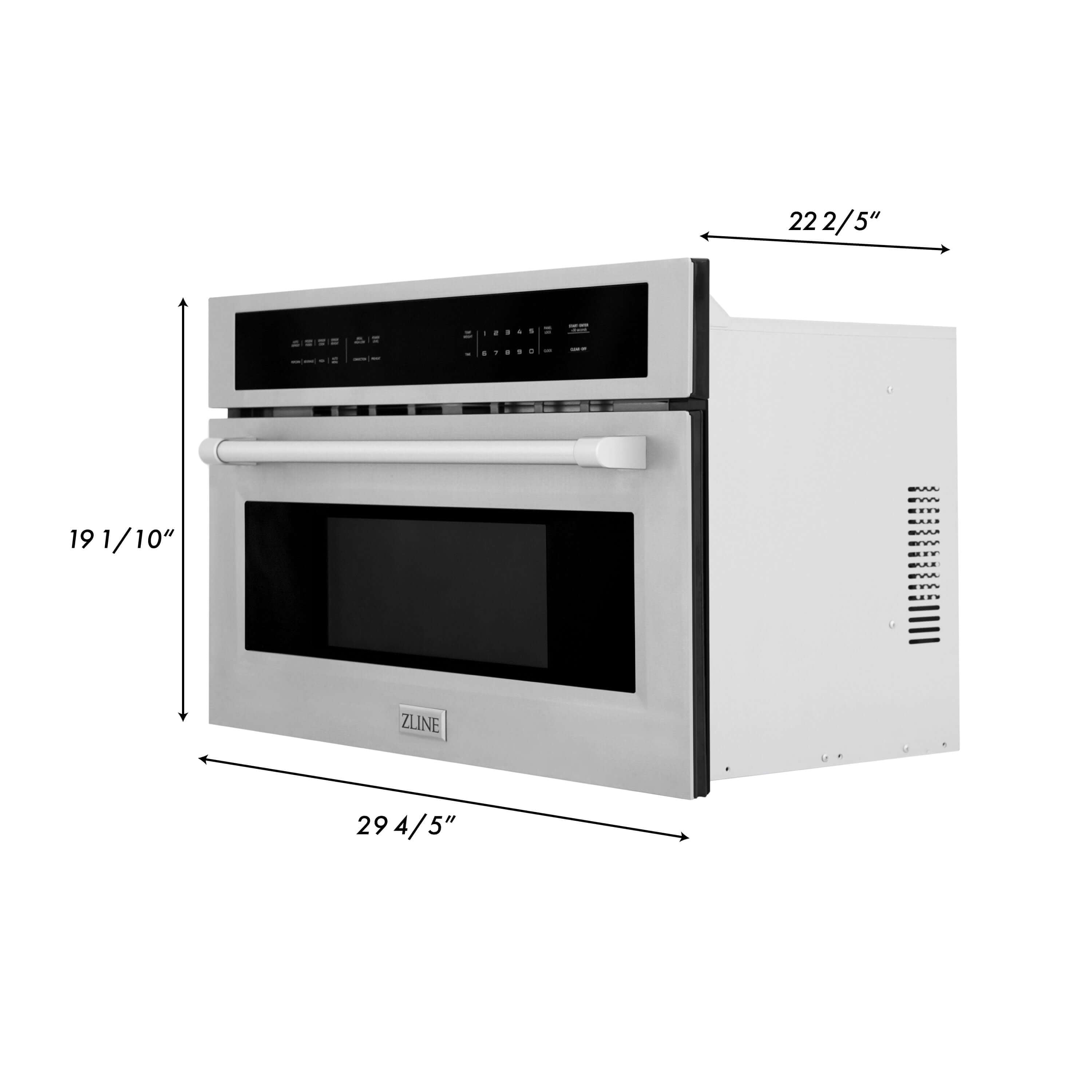 ZLINE Stainless Steel 30" Built-in Convection Microwave Oven and 30" Single Wall Oven with Self Clean