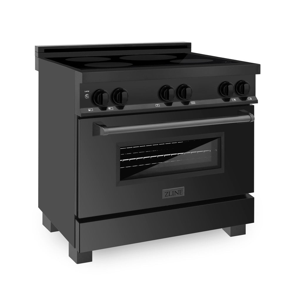 ZLINE 36" 4.6 cu. ft. Induction Range with a 5 Element Stove and Electric Oven in Black Stainless Steel (RAIND-BS-36)