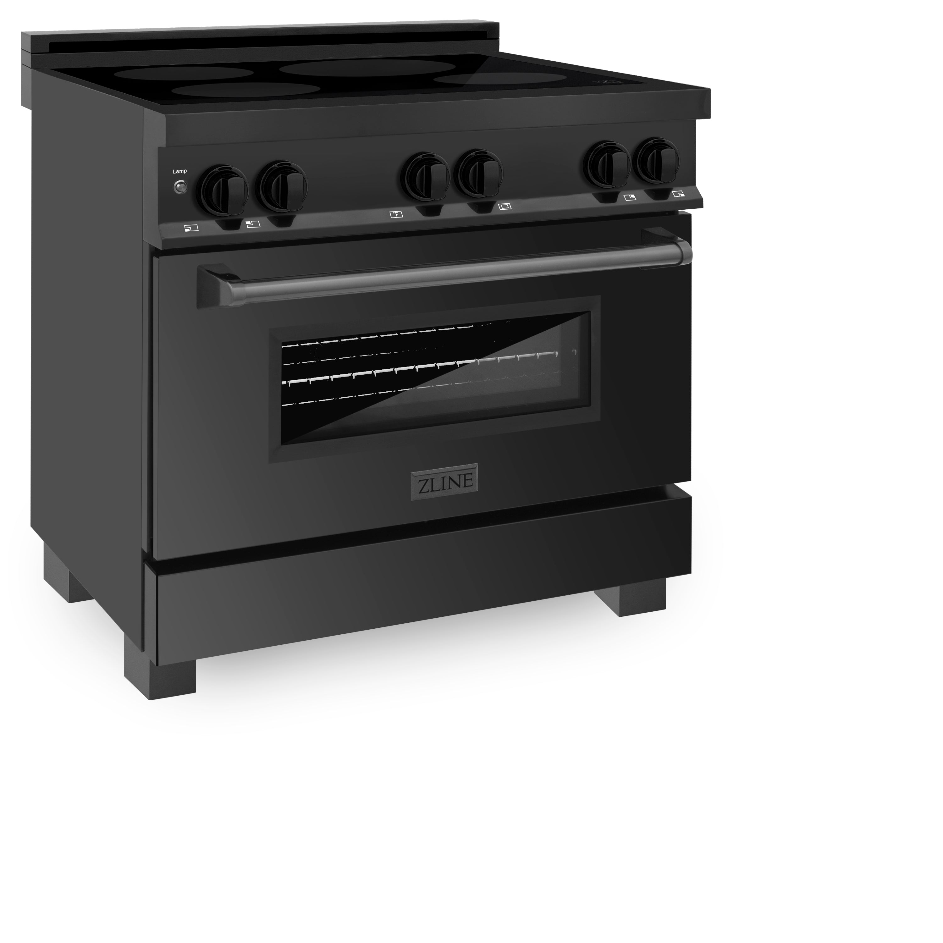 ZLINE 36" 4.6 cu. ft. Induction Range with a 5 Element Stove and Electric Oven in Black Stainless Steel (RAIND-BS-36)