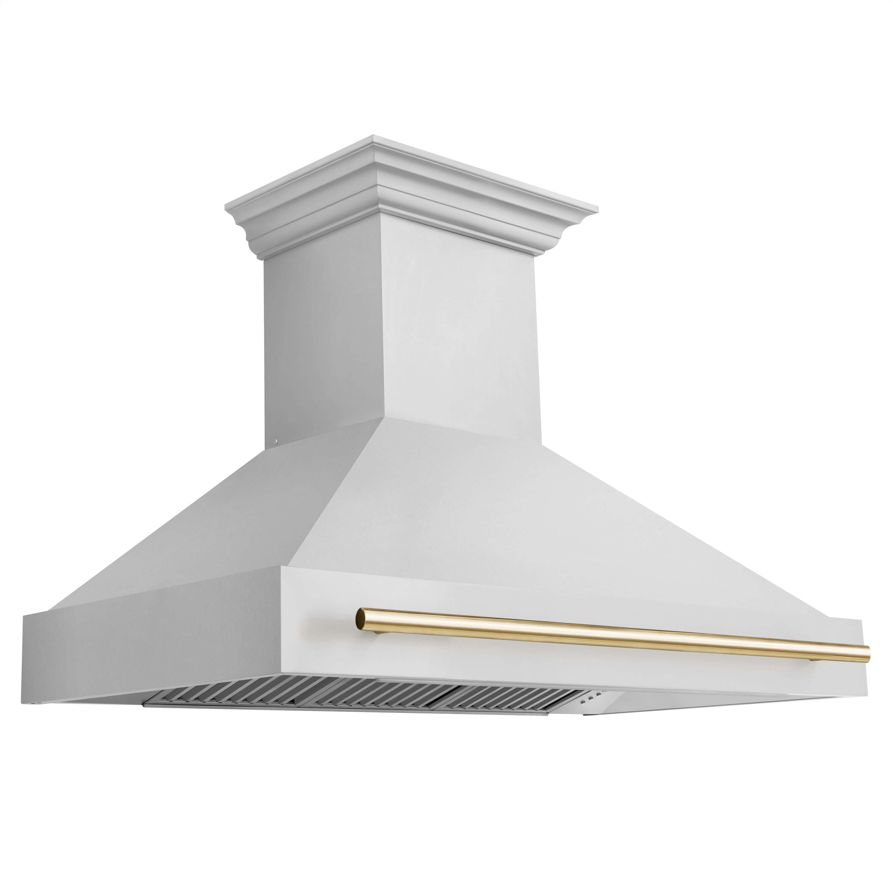 ZLINE 48" Autograph Edition Stainless Steel Range Hood with Stainless Steel Shell and Champagne Bronze Handle (8654STZ-48-CB)