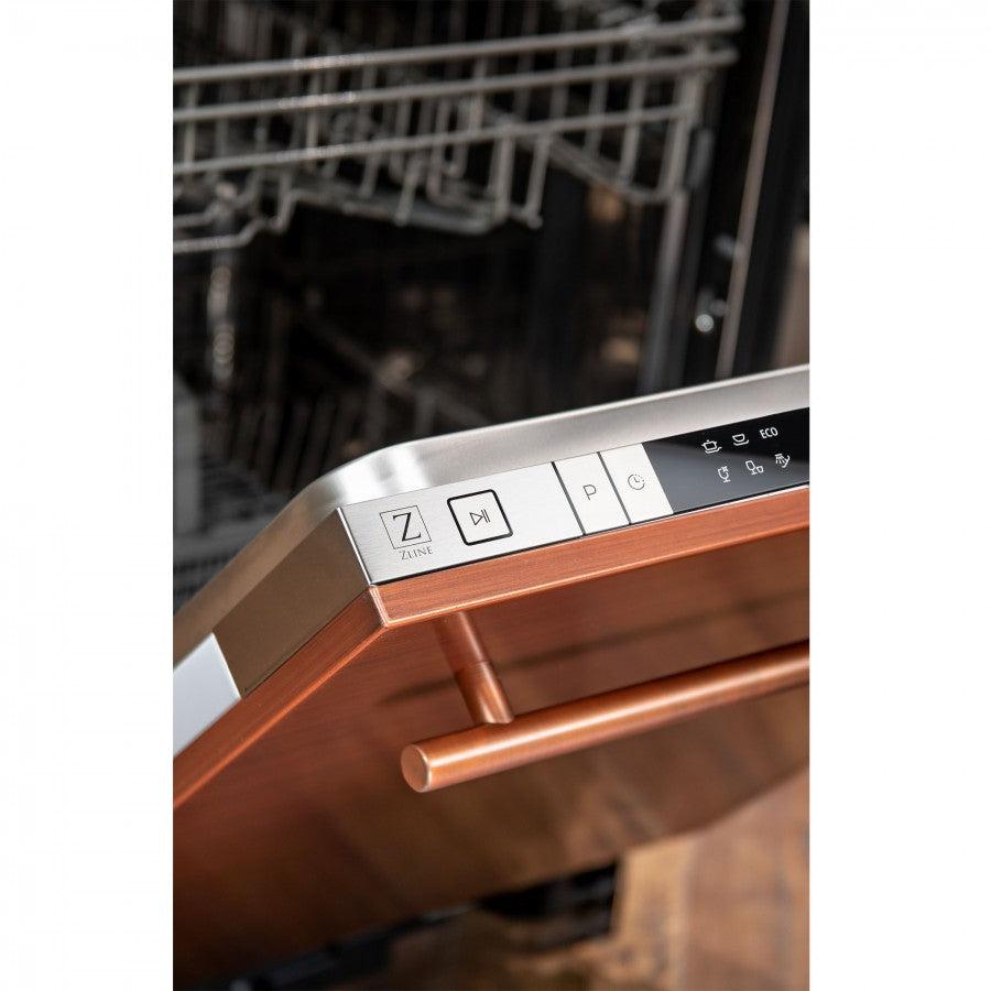 ZLINE 18 in. Compact Copper Top Control Dishwasher with Stainless Steel Tub and Modern Style Handle, 52dBa (DW-C-18)