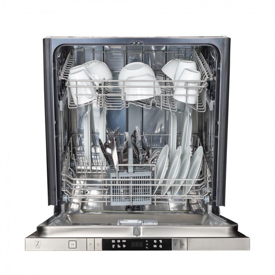 ZLINE 24 in. Unfinished Top Control Built-In Dishwasher with Stainless Steel Tub and Traditional Style Handle, 52dBa
