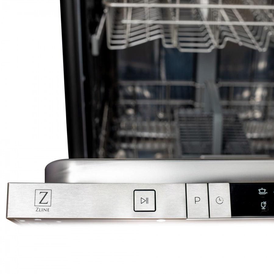 ZLINE 24 in. Unfinished Top Control Built-In Dishwasher with Stainless Steel Tub and Traditional Style Handle, 52dBa