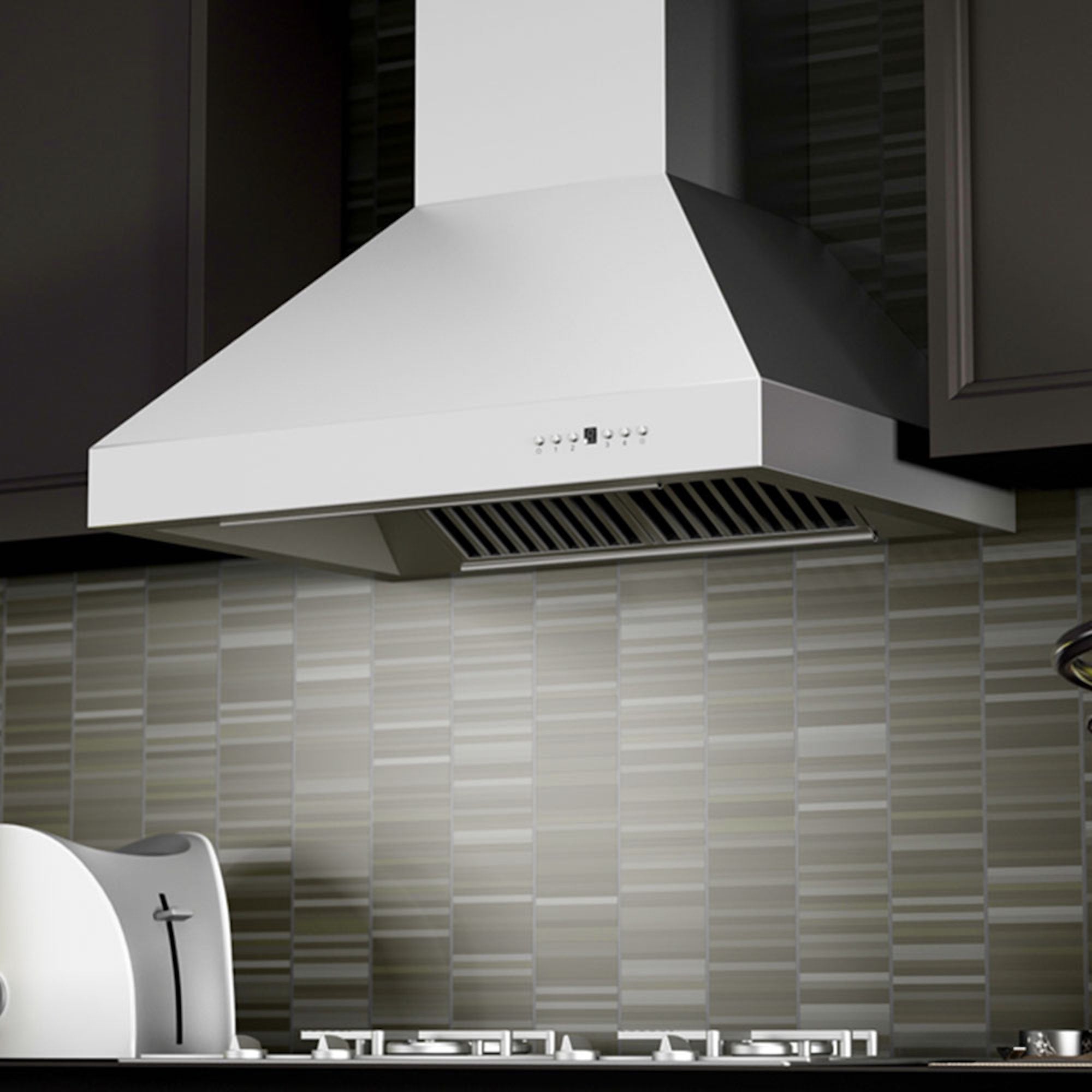 ZLINE 48" Professional Ducted Wall Mount Range Hood in Stainless Steel with Crown Molding (667CRN-48)