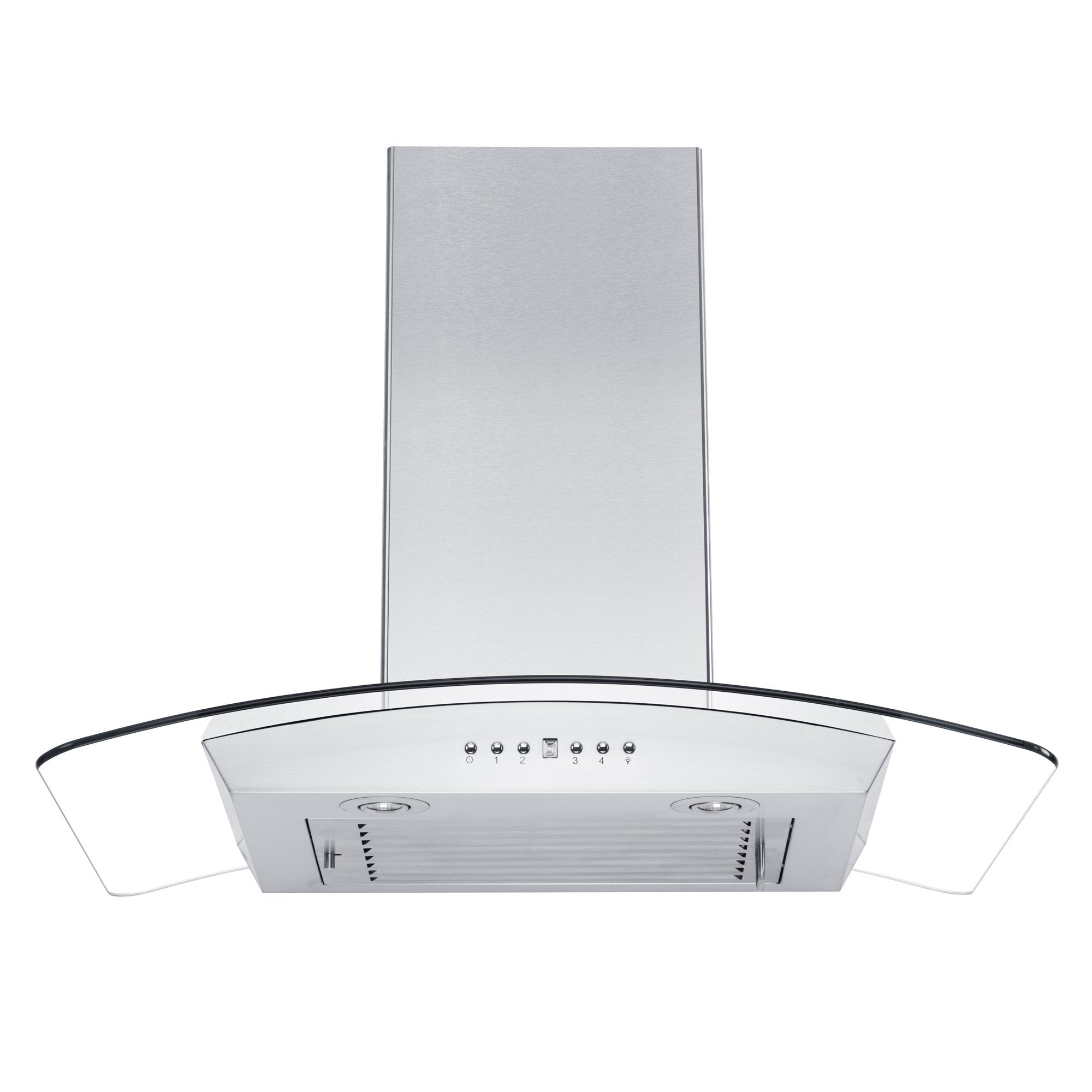 ZLINE 36" Convertible Vent Wall Mount Range Hood in Stainless Steel & Glass with Crown Molding (KZCRN-36)
