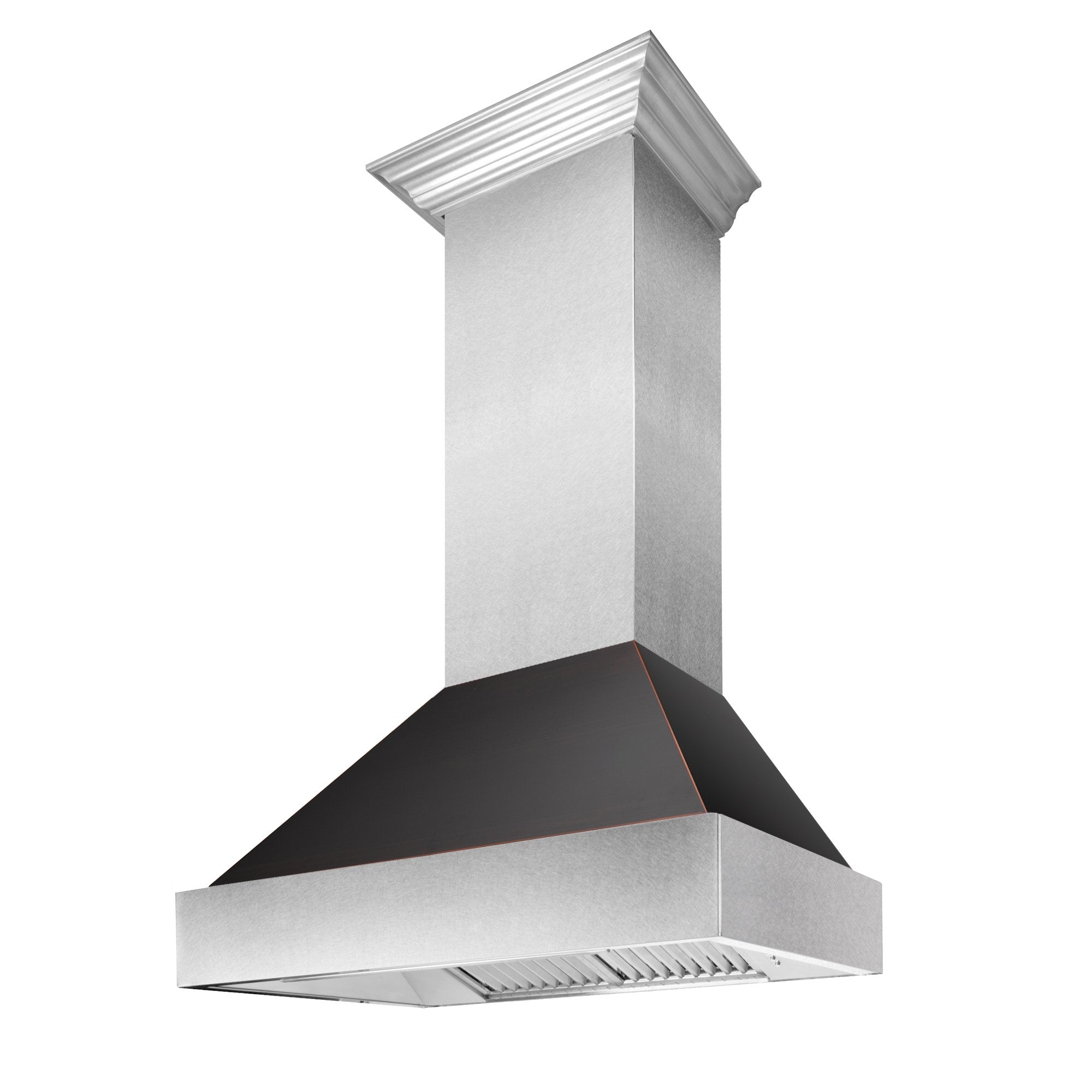 36" Ducted Fingerprint Resistant Stainless Steel Range Hood with Oil Rubbed Bronze Shell (8654ORB-36)