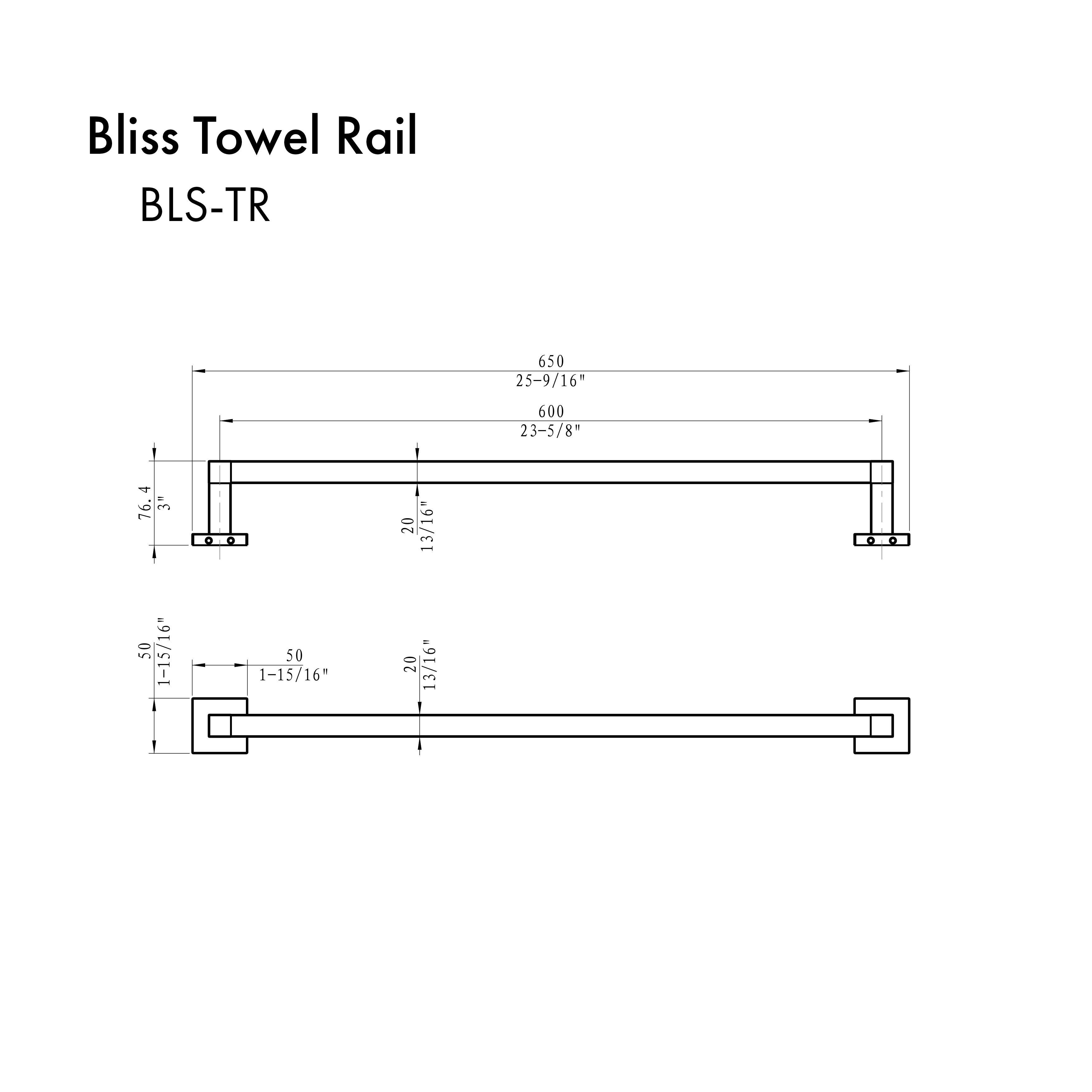 ZLINE Bliss Towel Rail in Brushed Nickel (BLS-TR-BN)