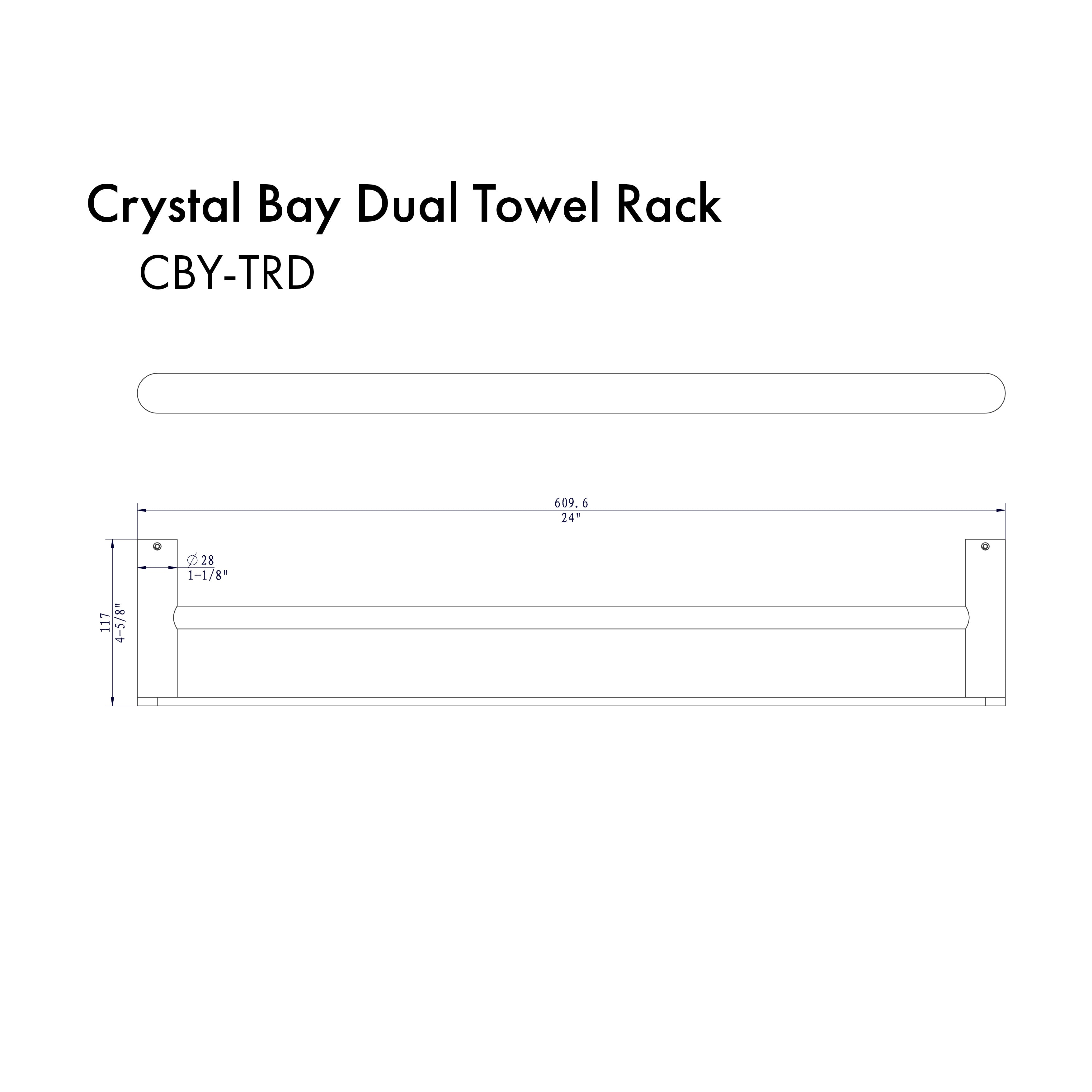 Crystal Bay Double Towel Rail CBYTRDGM