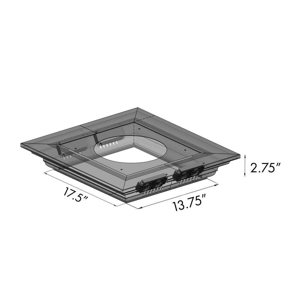 48" ZLINE CrownSound‚Äö Ducted Vent Island Mount Range Hood in Stainless Steel with Built-in Bluetooth Speakers (GL2iCRN-BT-48)