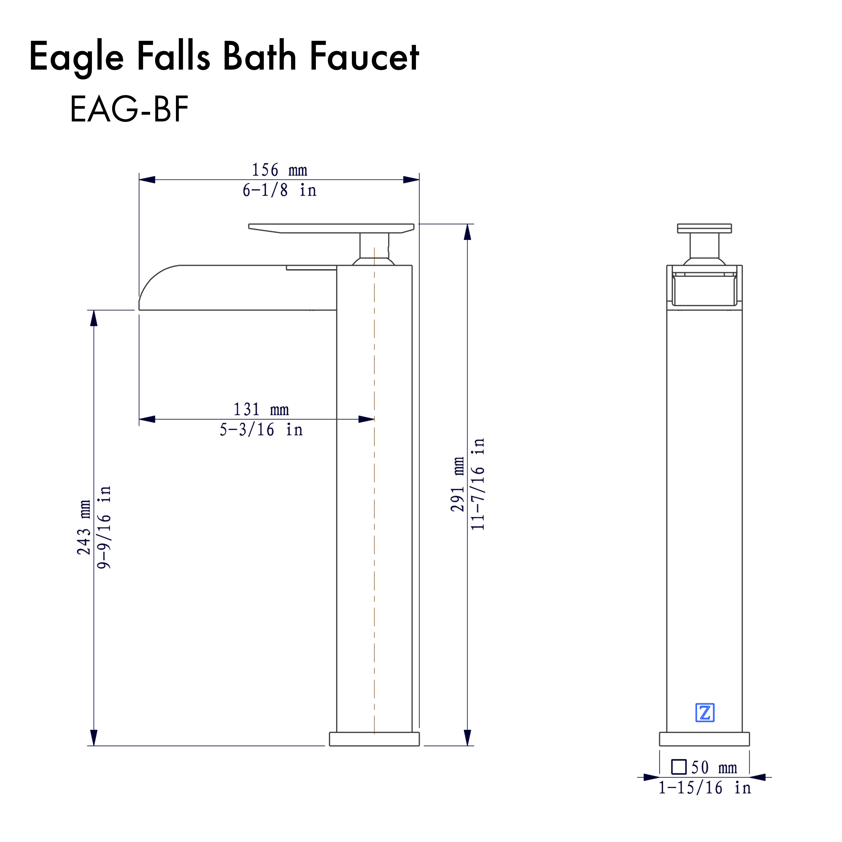 ZLINE Eagle Falls Bath Faucet in Gun Metal (EAG-BF-GM)