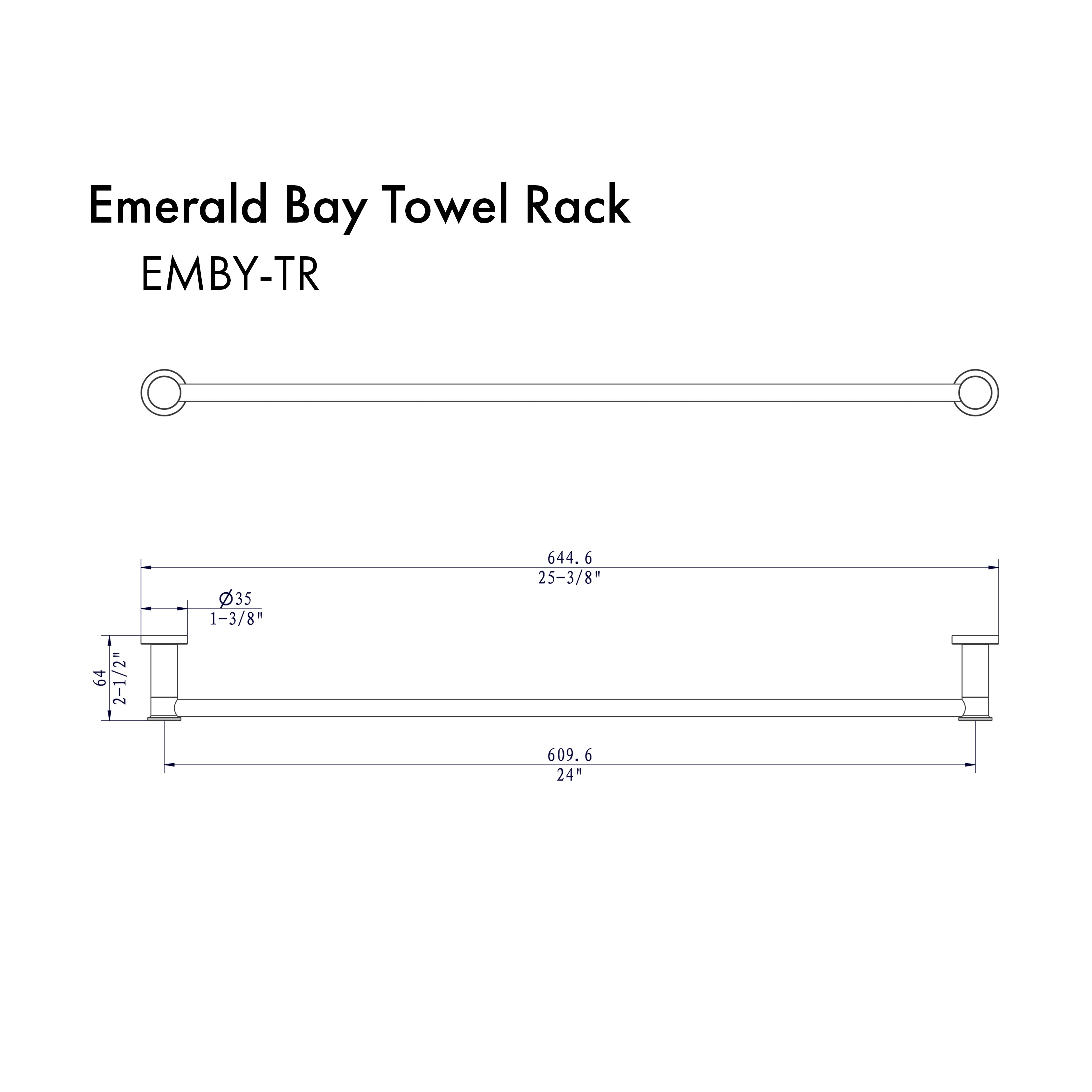 ZLINE Emerald Bay Towel Rail in Matte Black (EMBY-TR-MB)