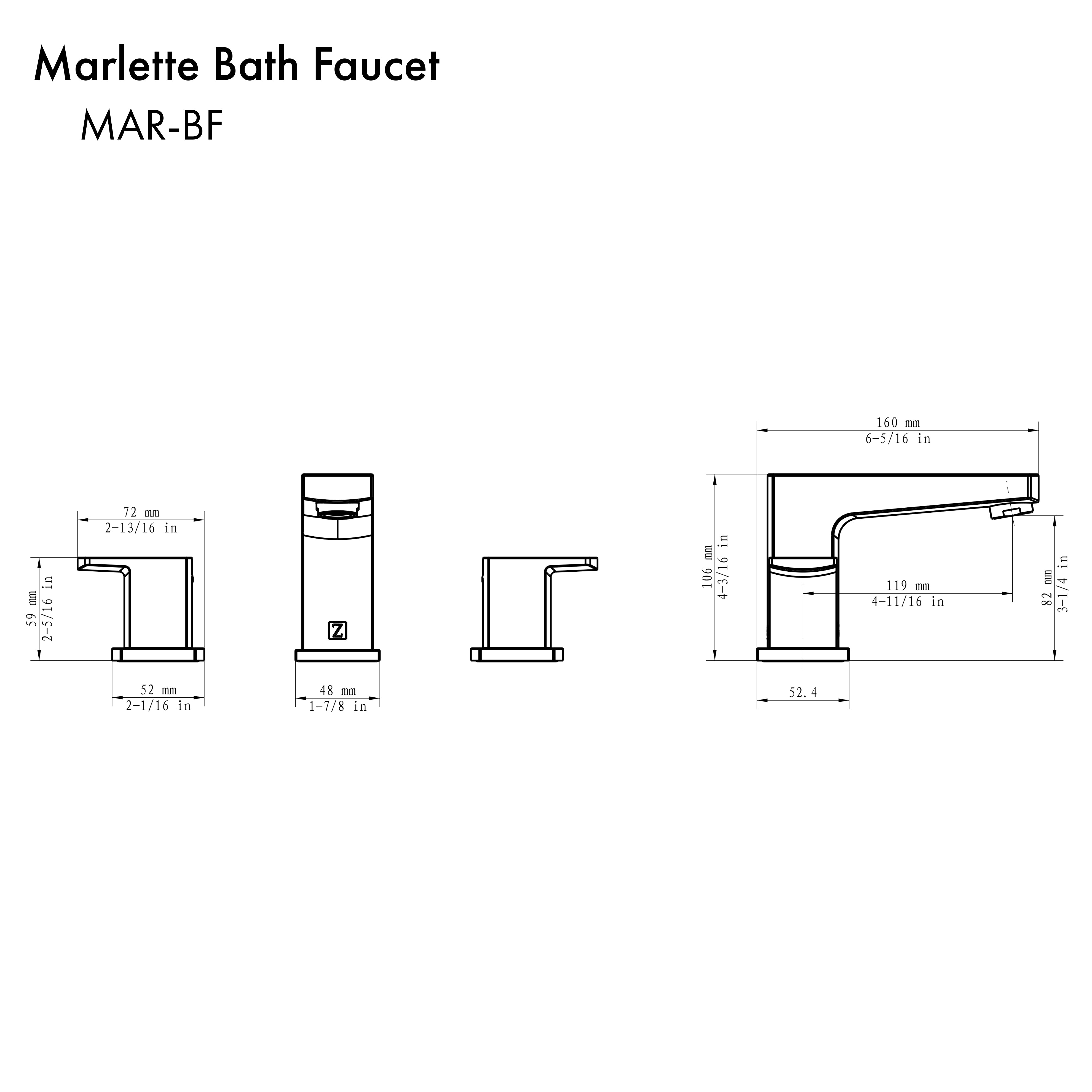 ZLINE Marlette Bath Faucet in Matte Black (MAR-BF-MB)