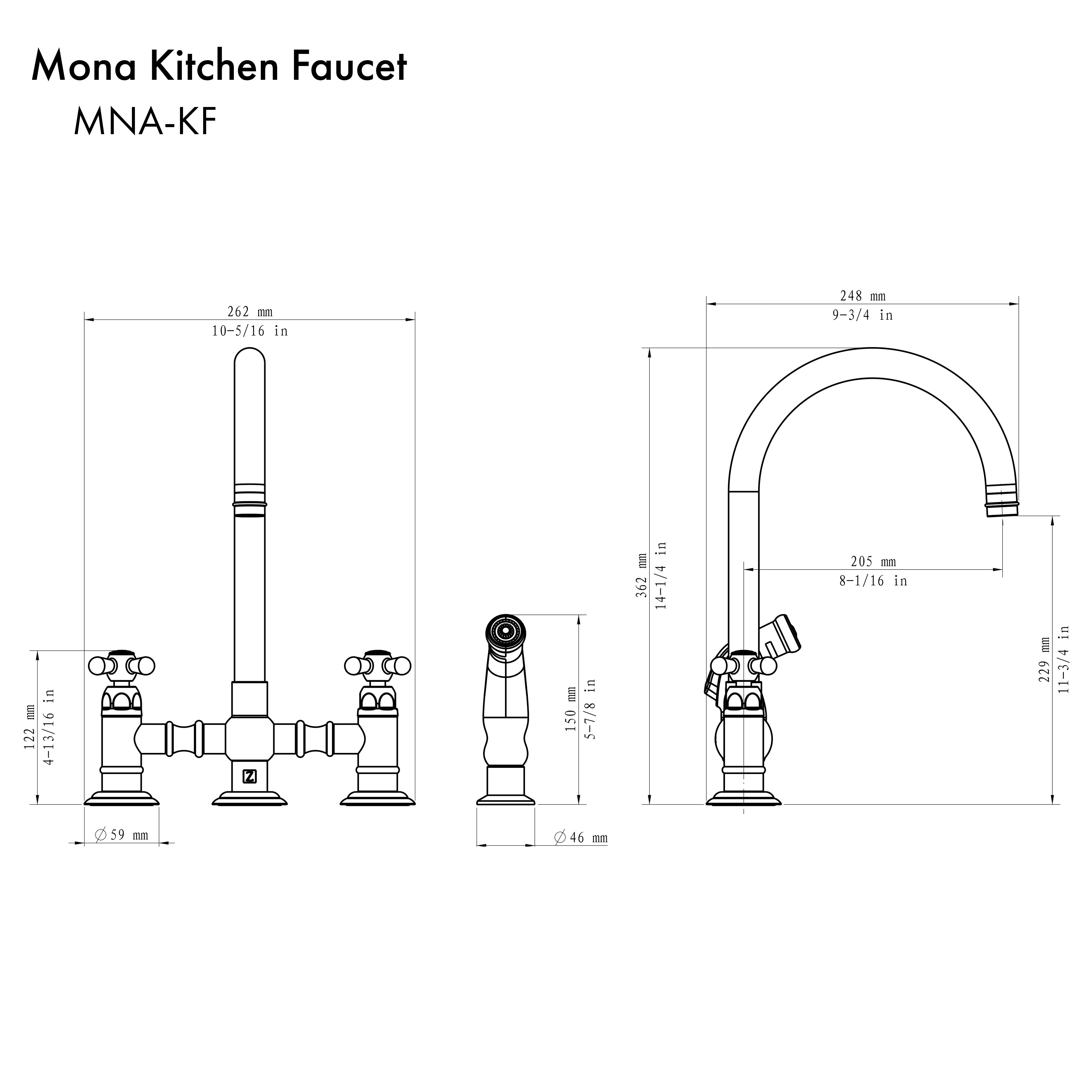 ZLINE Mona Kitchen Faucet with Color Options (MNA-KF-ORB)