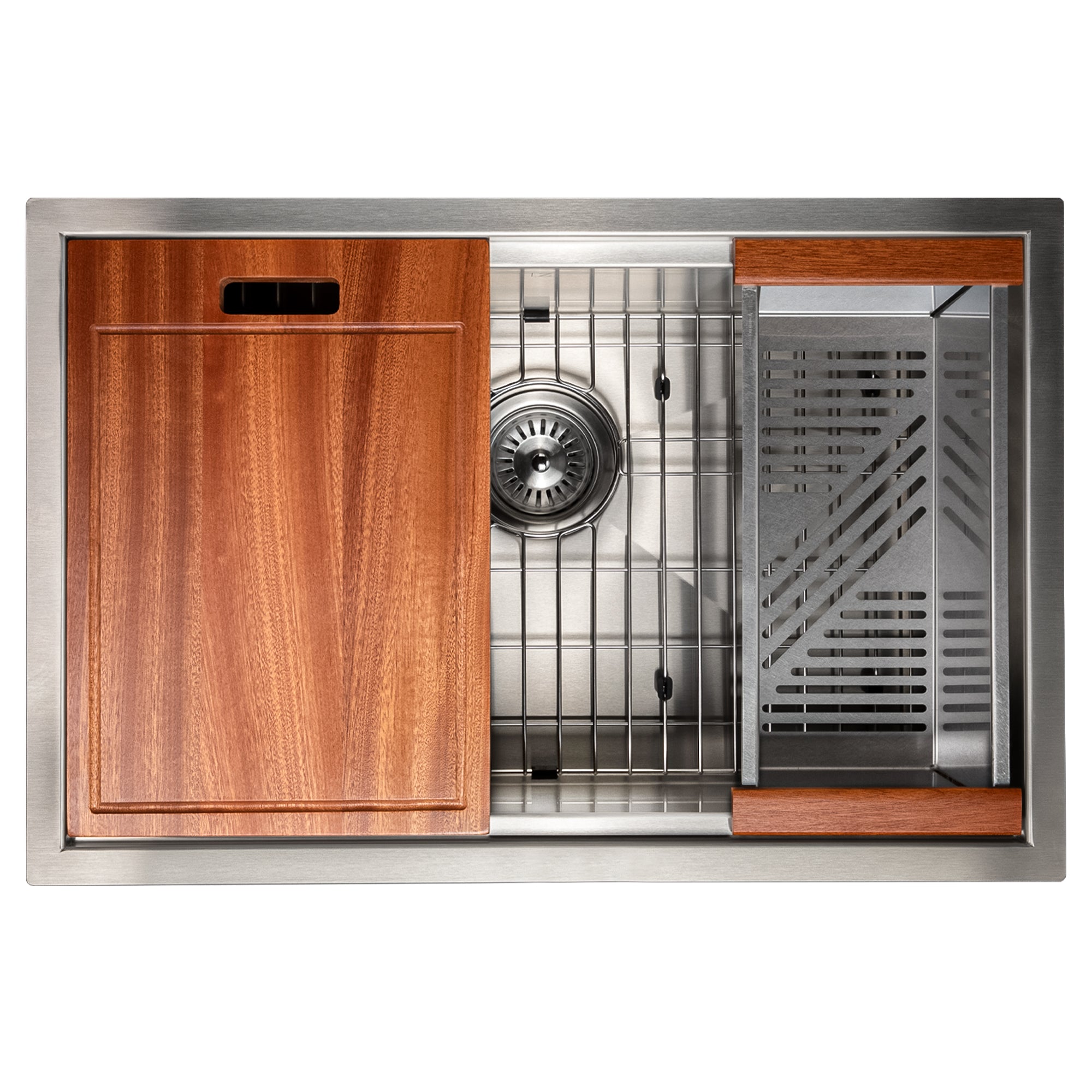 ZLINE 27" Garmisch Undermount Single Bowl Stainless Steel Kitchen Sink with Bottom Grid and Accessories (SLS-27)