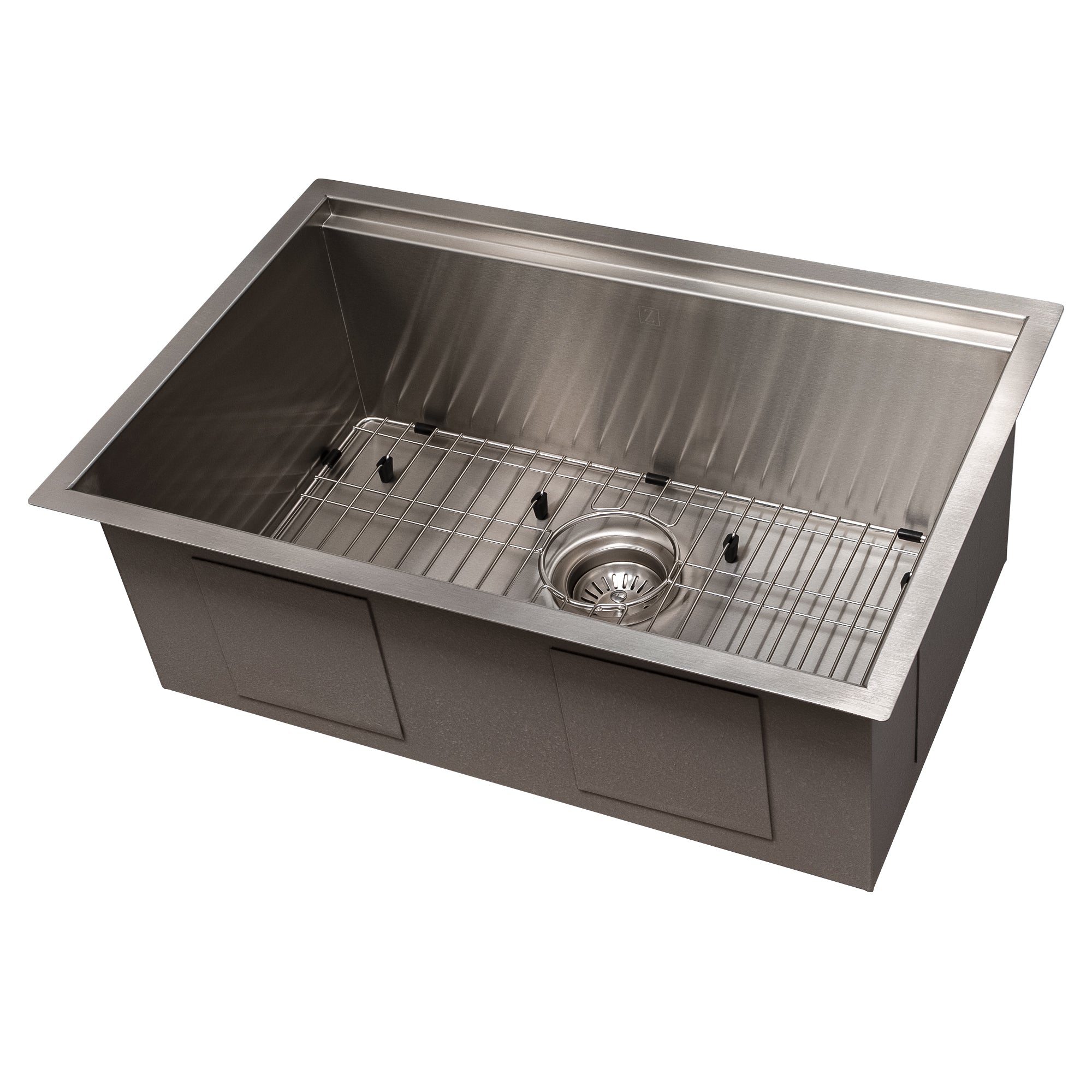 ZLINE 27" Garmisch Undermount Single Bowl Stainless Steel Kitchen Sink with Bottom Grid and Accessories (SLS-27)
