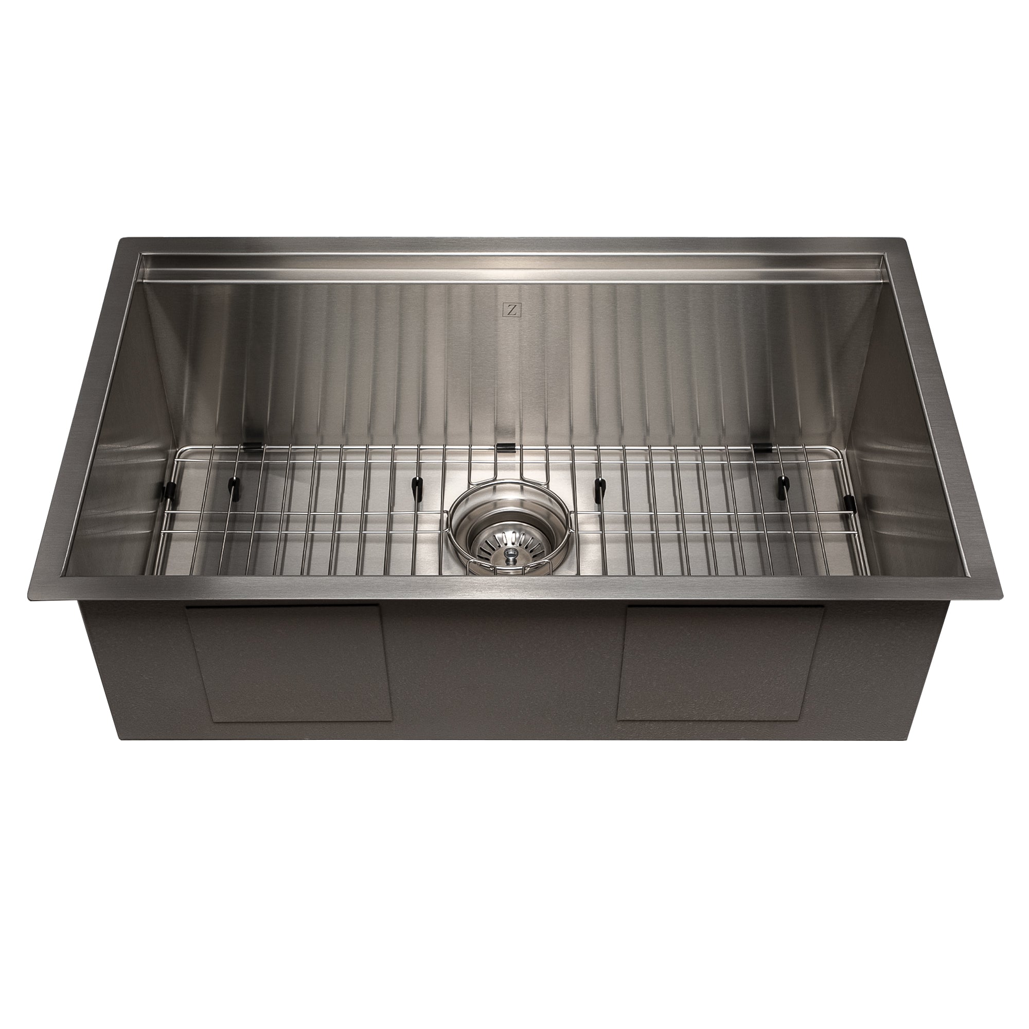 ZLINE 30" Garmisch Undermount Single Bowl Stainless Steel Kitchen Sink with Bottom Grid and Accessories (SLS-30)