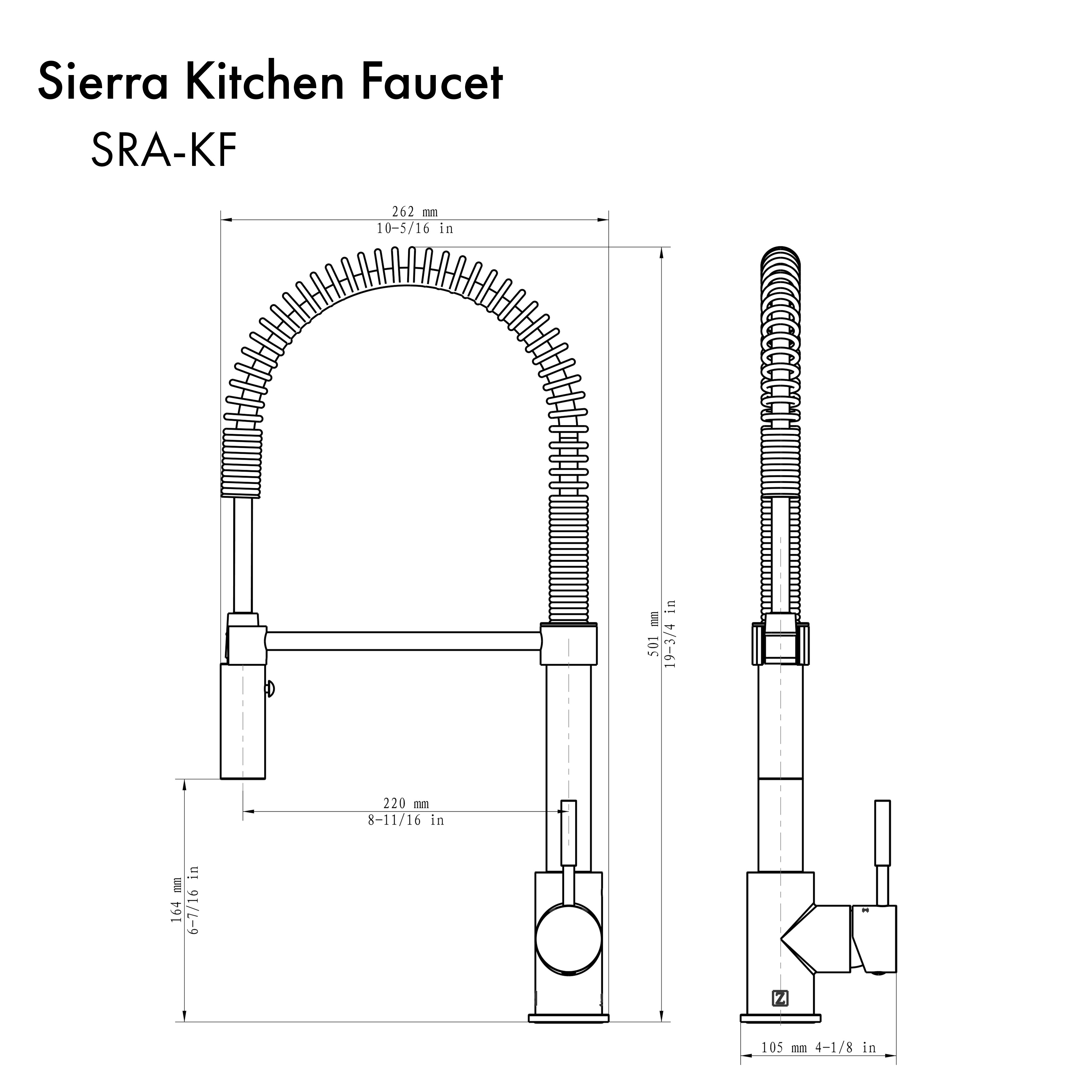 ZLINE Sierra Kitchen Faucet in Chrome (SRA-KF-CH)