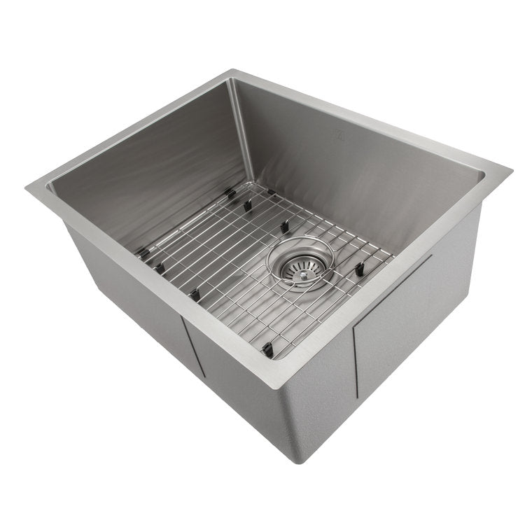 ZLINE 23" Meribel Undermount Single Bowl Stainless Steel Kitchen Sink with Bottom Grid (SRS-23)