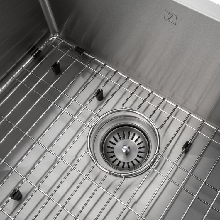 ZLINE 23" Meribel Undermount Single Bowl Stainless Steel Kitchen Sink with Bottom Grid (SRS-23)