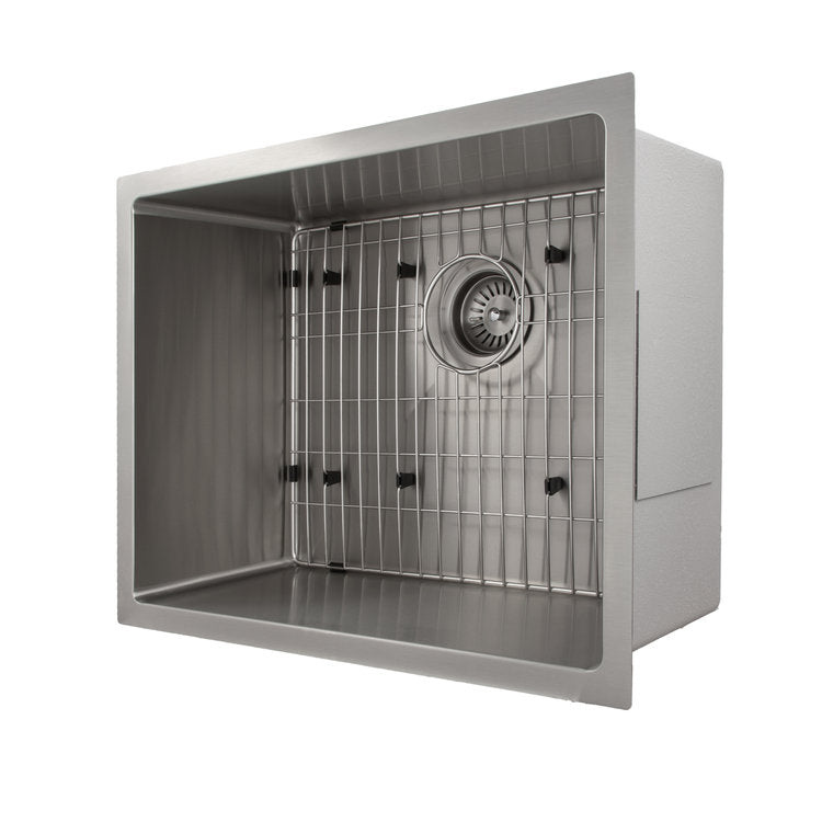 ZLINE 23" Meribel Undermount Single Bowl Stainless Steel Kitchen Sink with Bottom Grid (SRS-23)