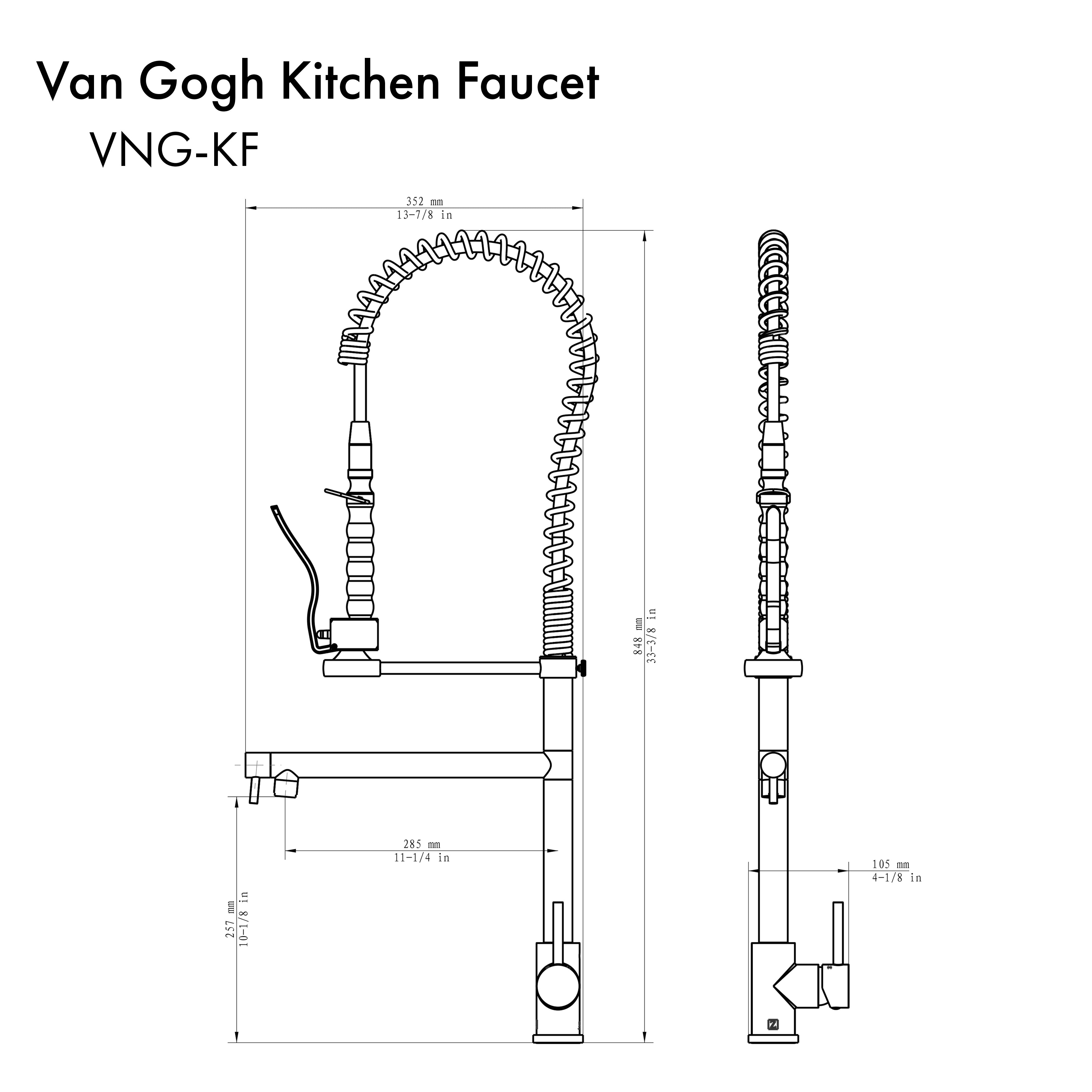 ZLINE Van Gogh Kitchen Faucet in Matte Black (VNG-KF-MB)