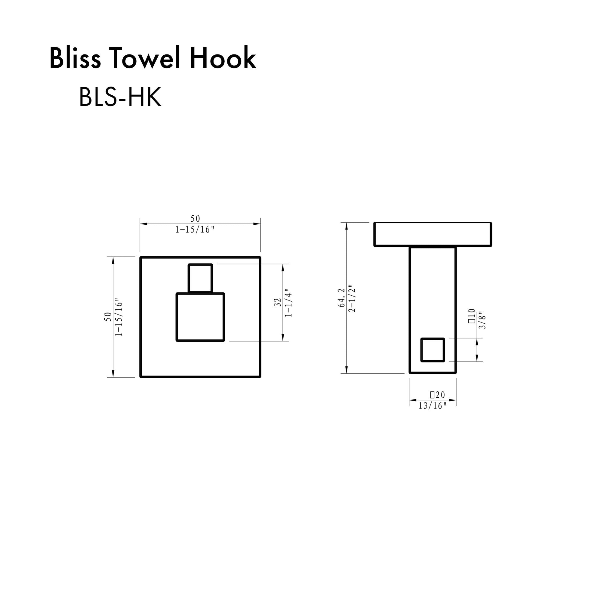 ZLINE Bliss Towel Hook in Champagne Bronze (BLS-HK-CB)