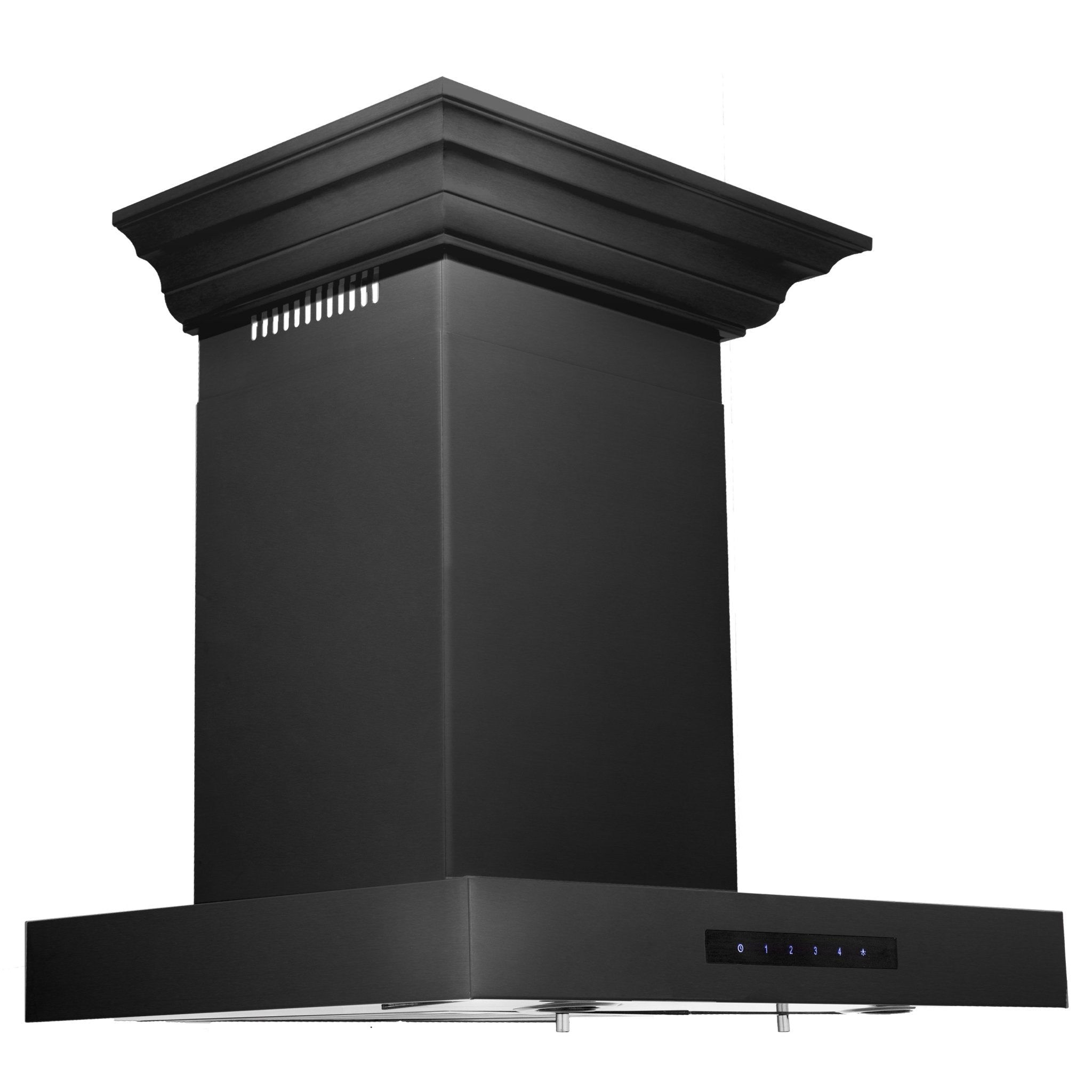 ZLINE 24" Convertible Vent Wall Mount Range Hood in Black Stainless Steel with Crown Molding (BSKENCRN-24)