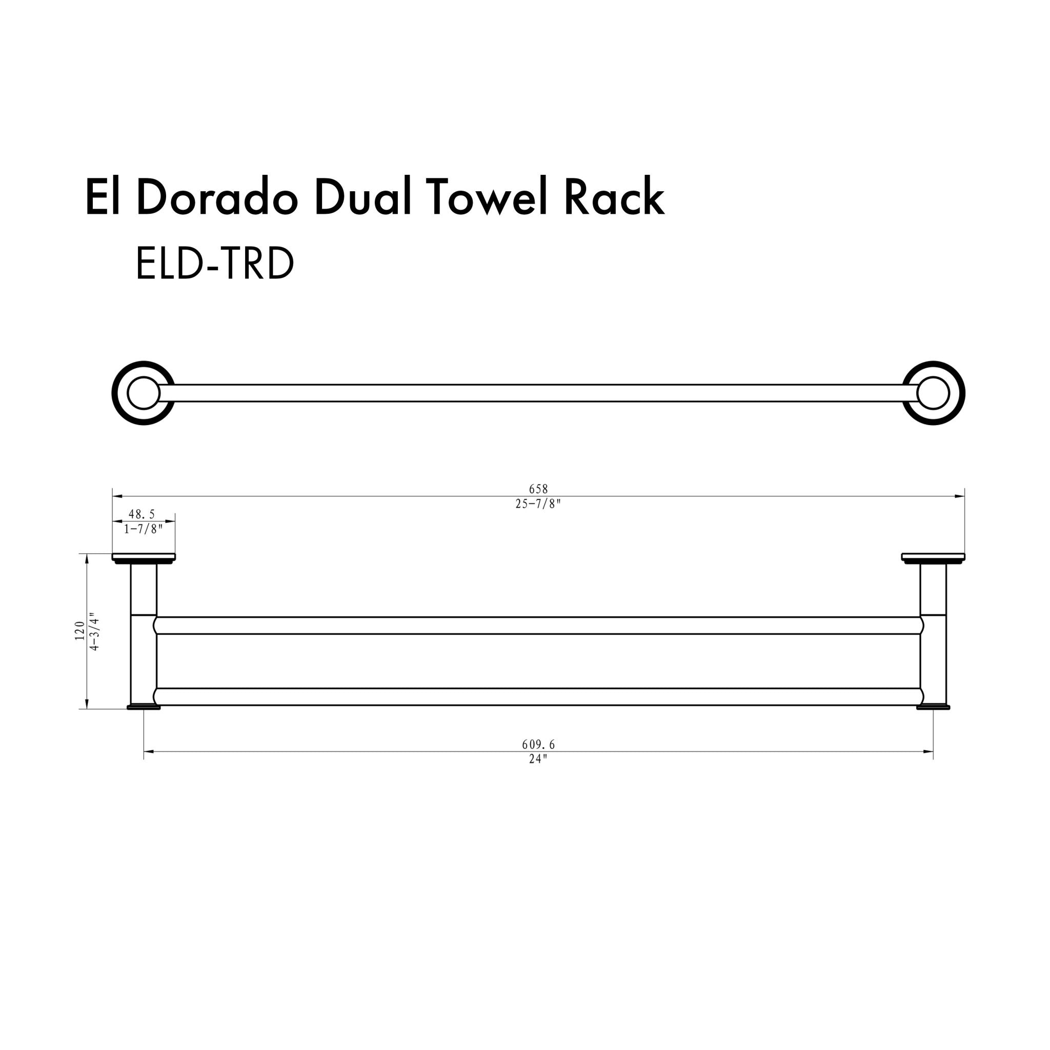 ZLINE El Dorado Double Towel Rail with color options (ELD-TRD-PG)