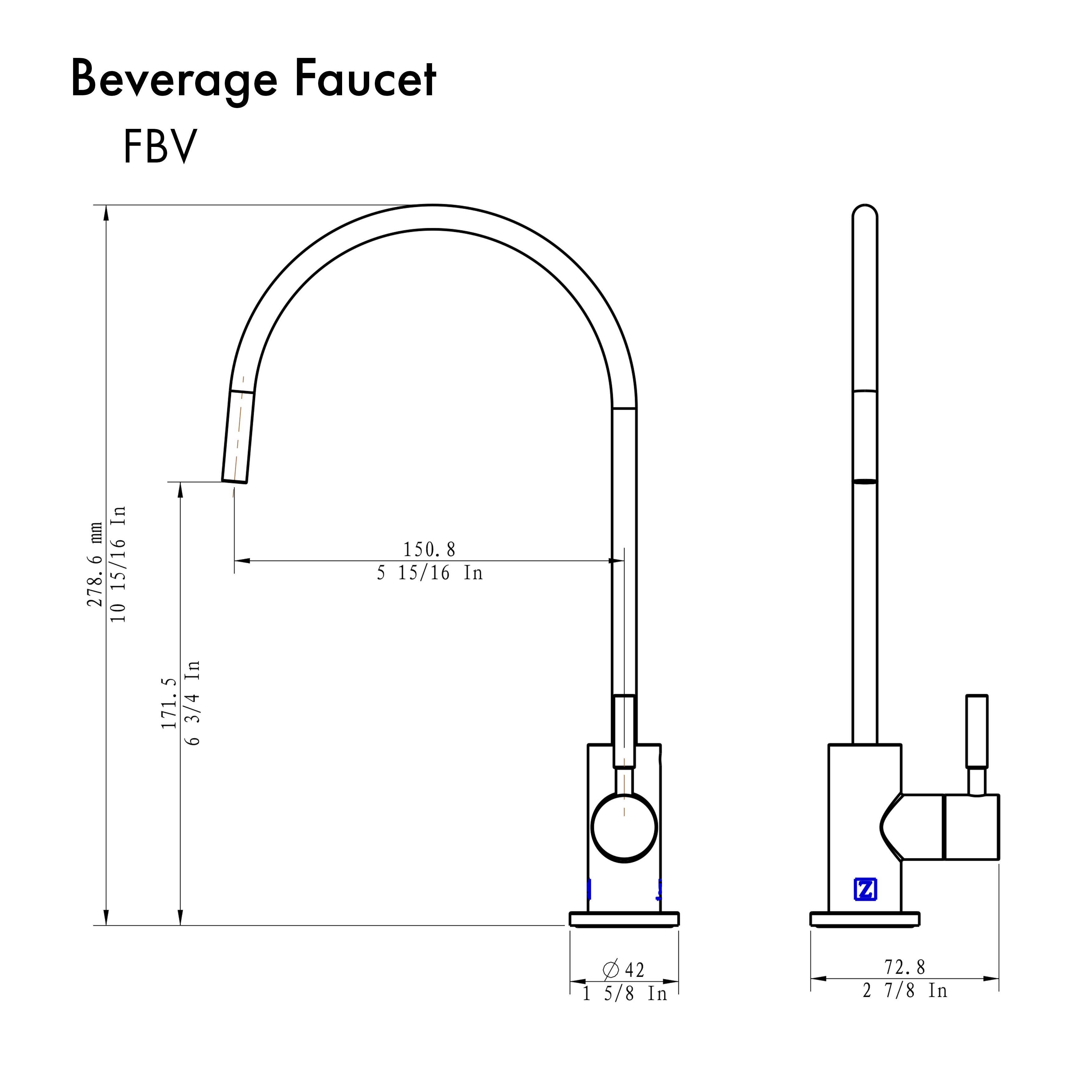 ZLINE Drink Faucet in Brushed Nickel (FBV-BN)