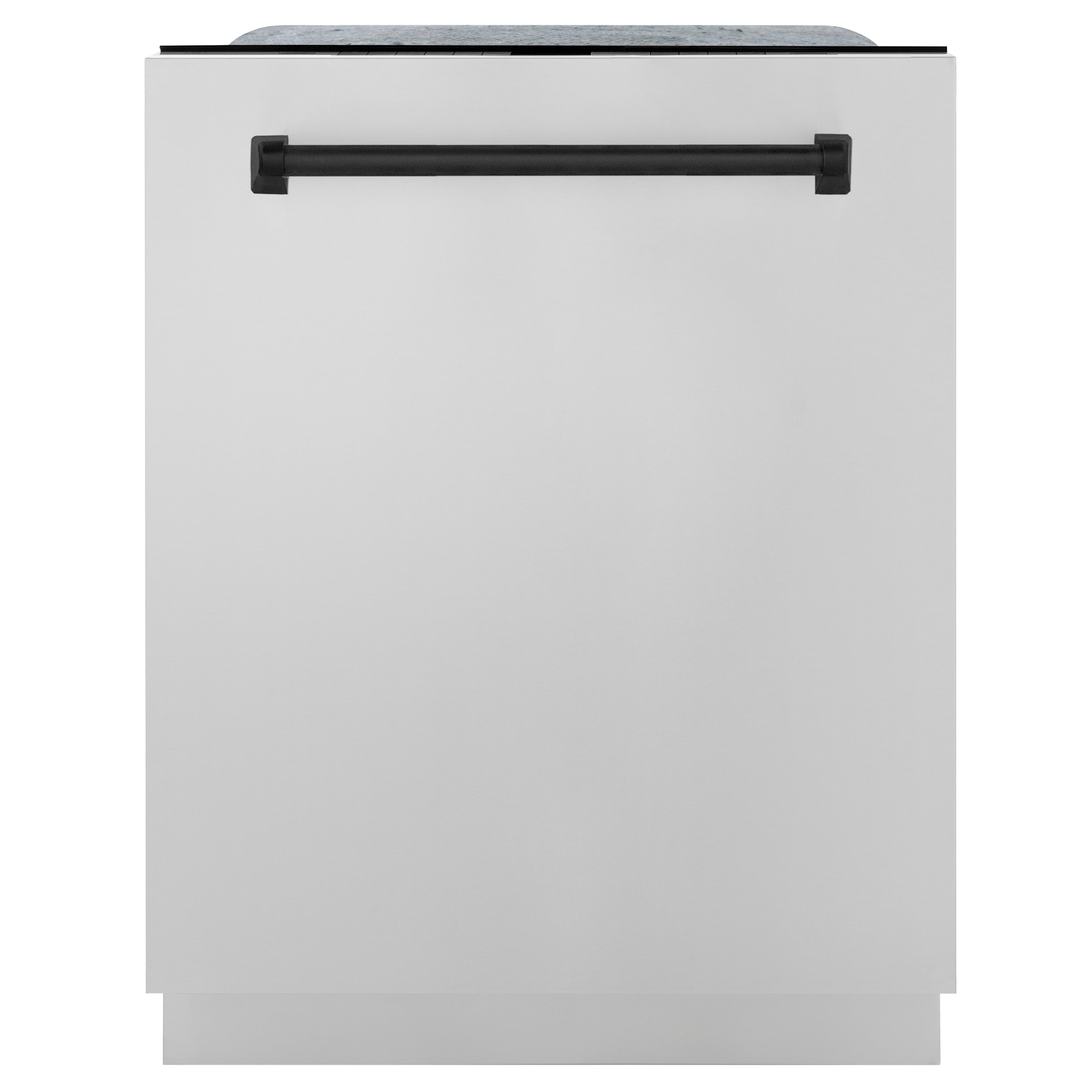 ZLINE 30" Autograph Edition Kitchen Package with Stainless Steel Dual Fuel Range, Range Hood, Dishwasher and Refrigeration with Matte Black Accents (4KAPR-RARHDWM30-MB)