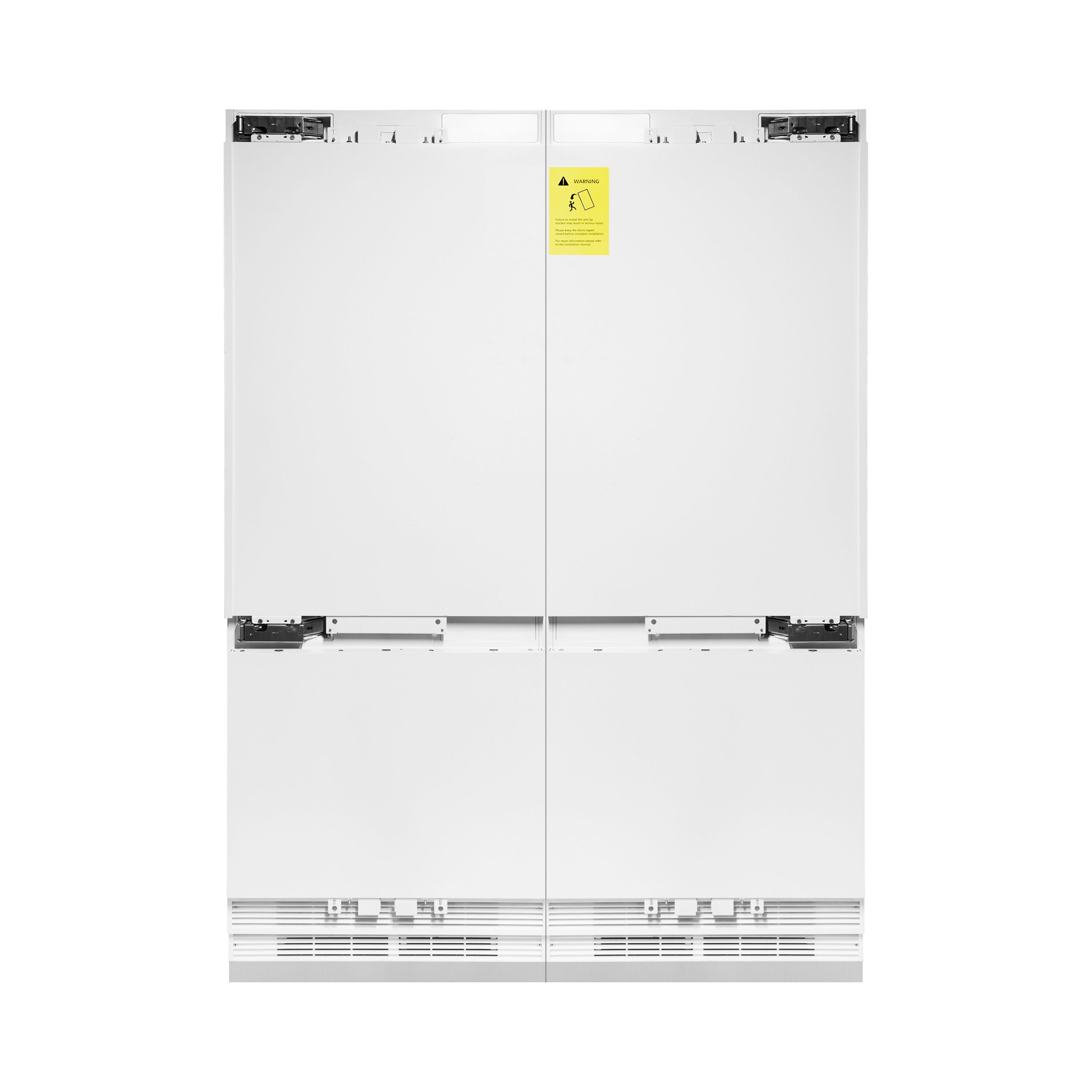 ZLINE Autograph Edition 60 in. 32.2 cu. ft. Panel Ready Built-In 4-Door French Door Refrigerator with Internal Water and Ice Dispenser with Matte Black Handles (RBIVZ-60-MB)
