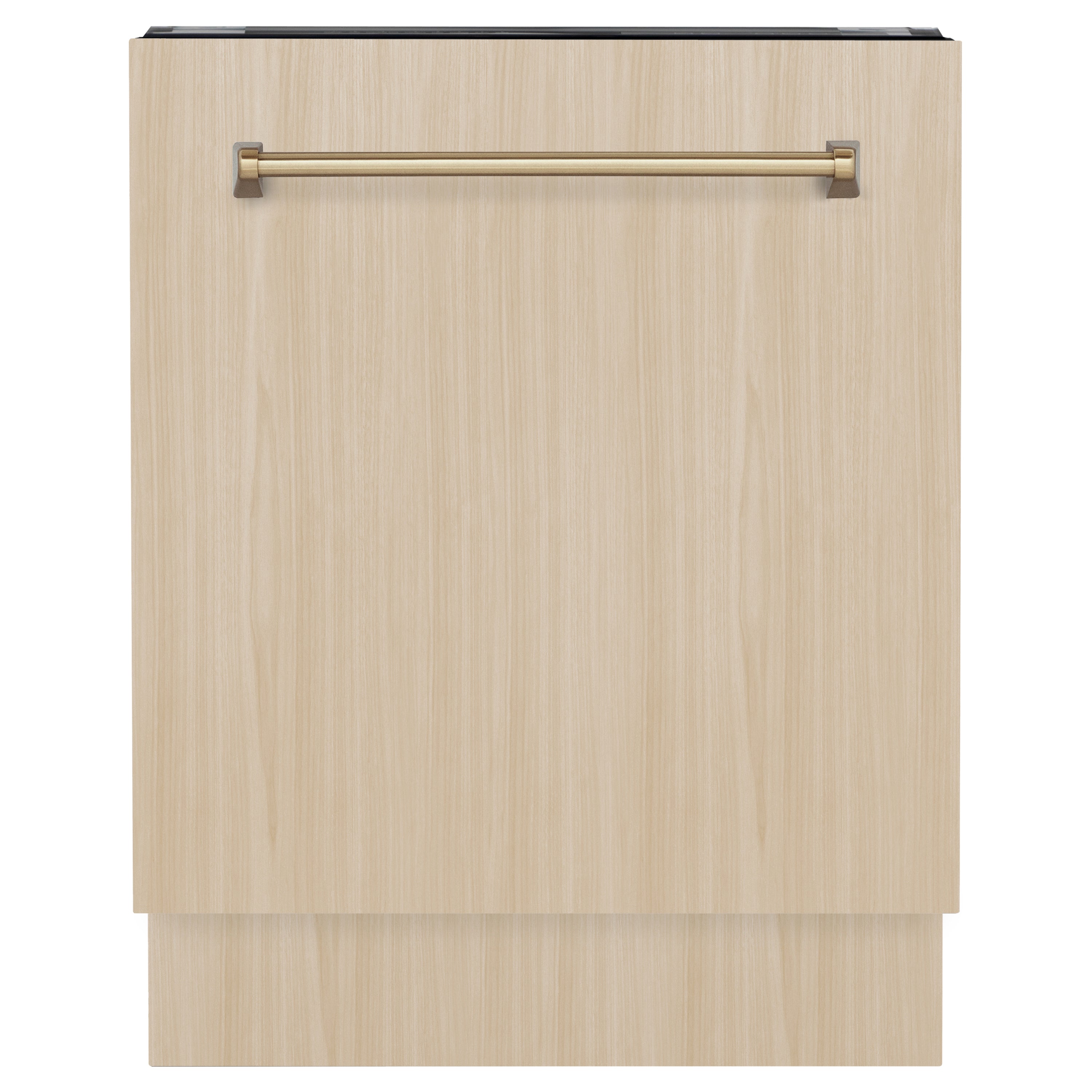 ZLINE Autograph Edition 24" Tallac Series 3rd Rack Top Control Built-In Tall Tub Dishwasher in Custom Panel Ready with Champagne Bronze Handle, 51dBa (DWVZ-24-CB)