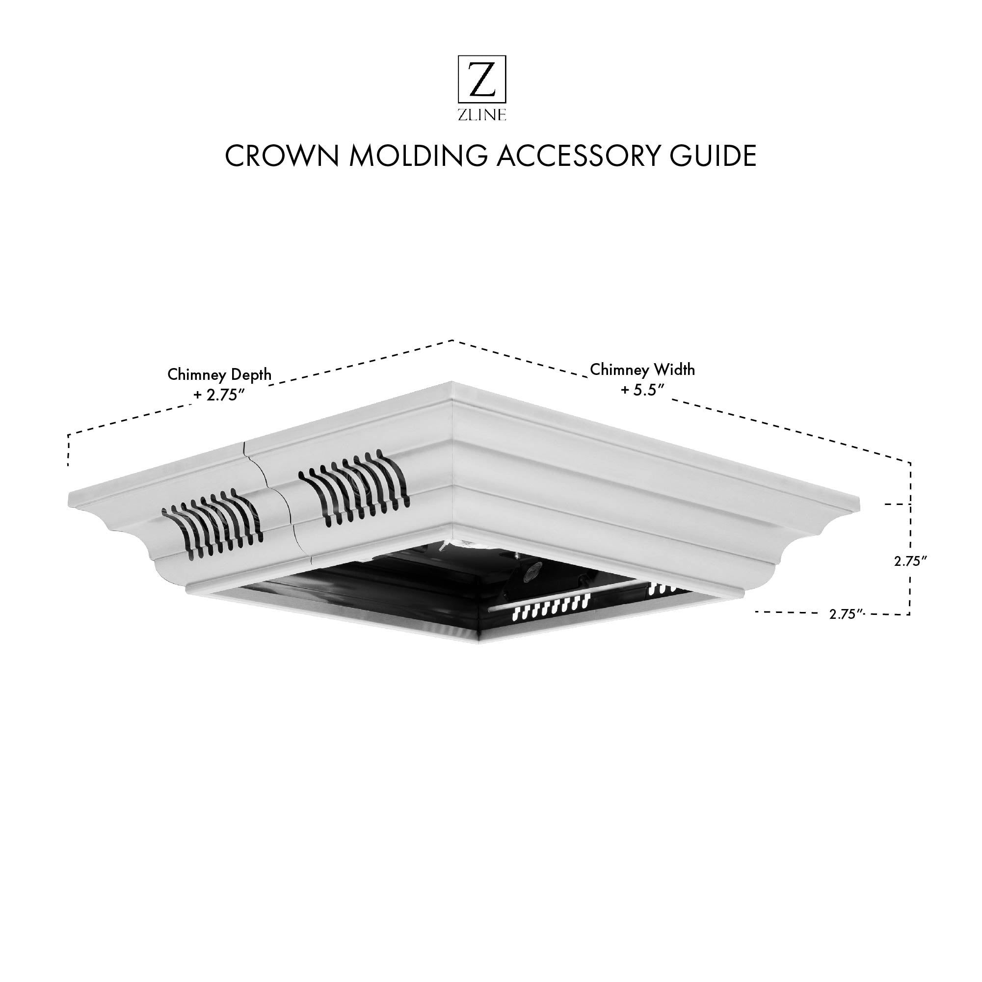 ZLINE Crown Molding with Built-in Bluetooth Speakers (CM6-BT-597i/GL1i/GL2i/KE2i/KL3i)