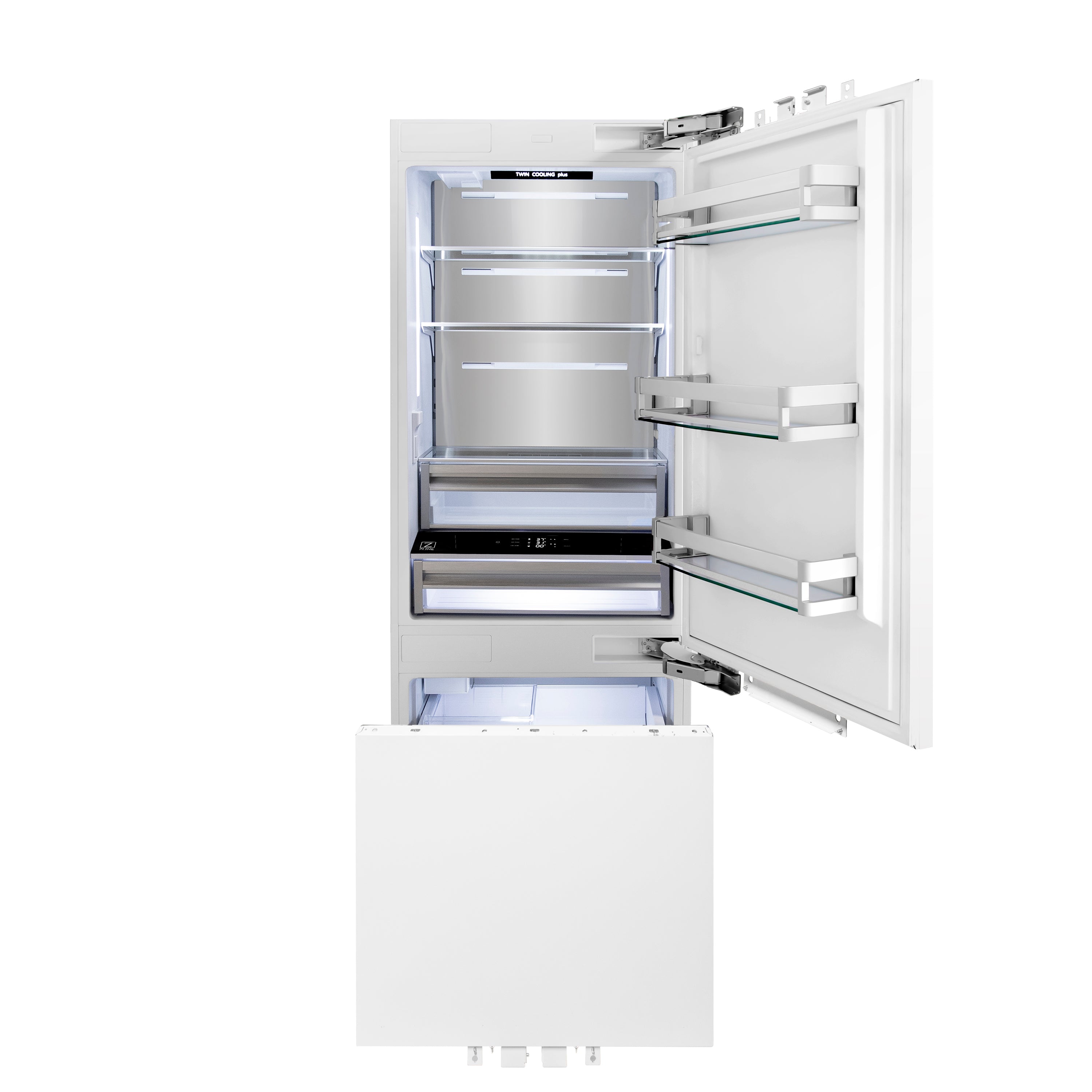 ZLINE 30" 16.1 cu. ft. Panel Ready Built-In 2-Door Bottom Freezer Refrigerator with Internal Water and Ice Dispenser