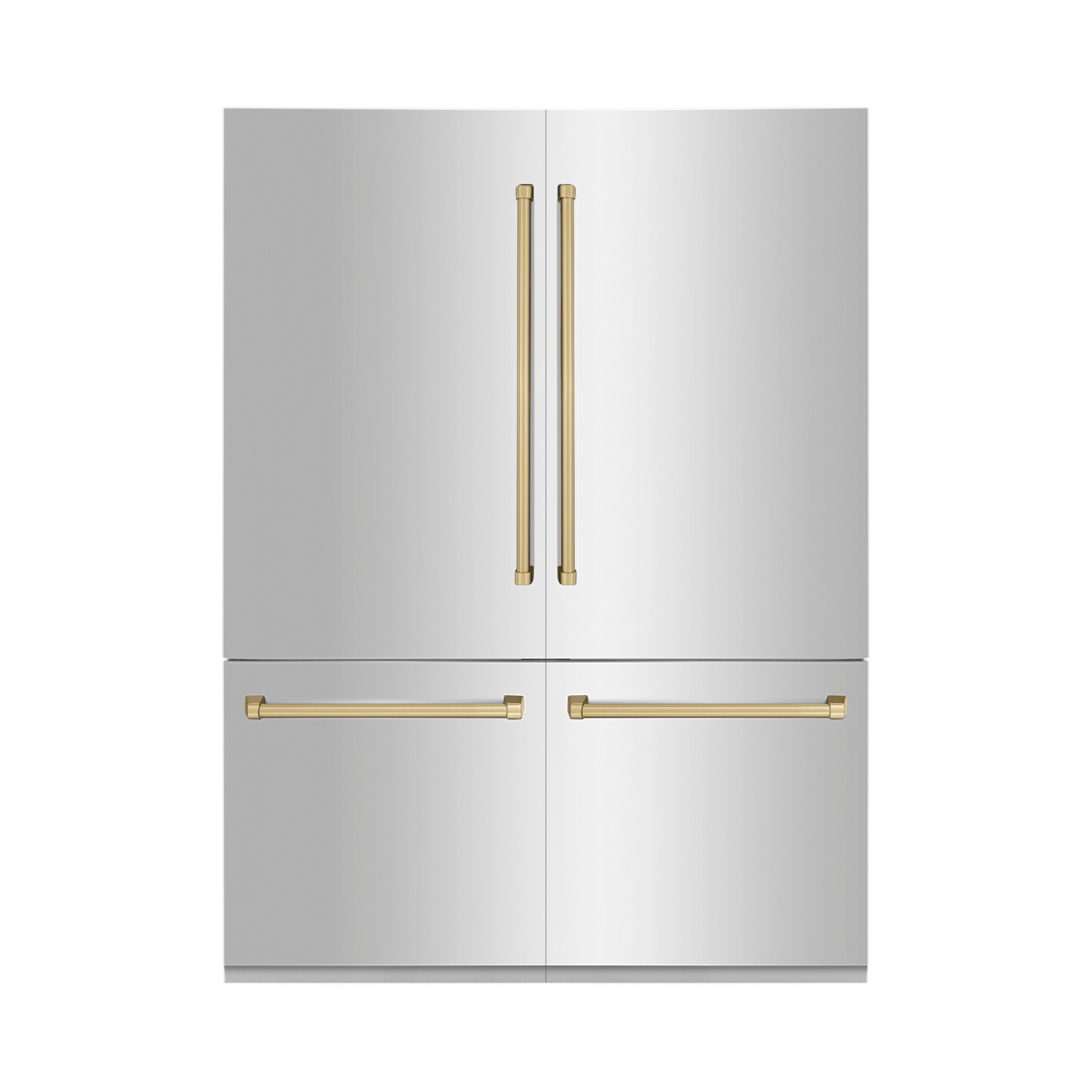 ZLINE 60" Autograph Edition 32.2 cu. ft. Built-in 4-Door French Door Refrigerator with Internal Water and Ice Dispenser in Stainless Steel with Champagne Bronze Accents