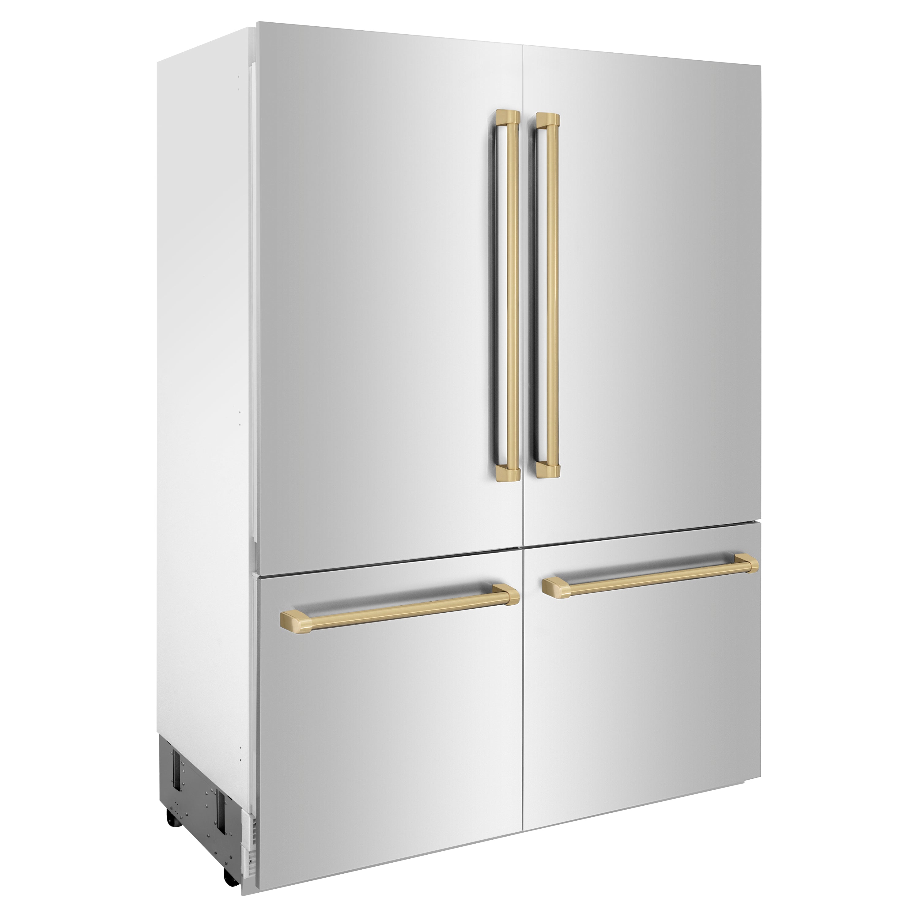 ZLINE 60" Autograph Edition 32.2 cu. ft. Built-in 4-Door French Door Refrigerator with Internal Water and Ice Dispenser in Stainless Steel with Champagne Bronze Accents