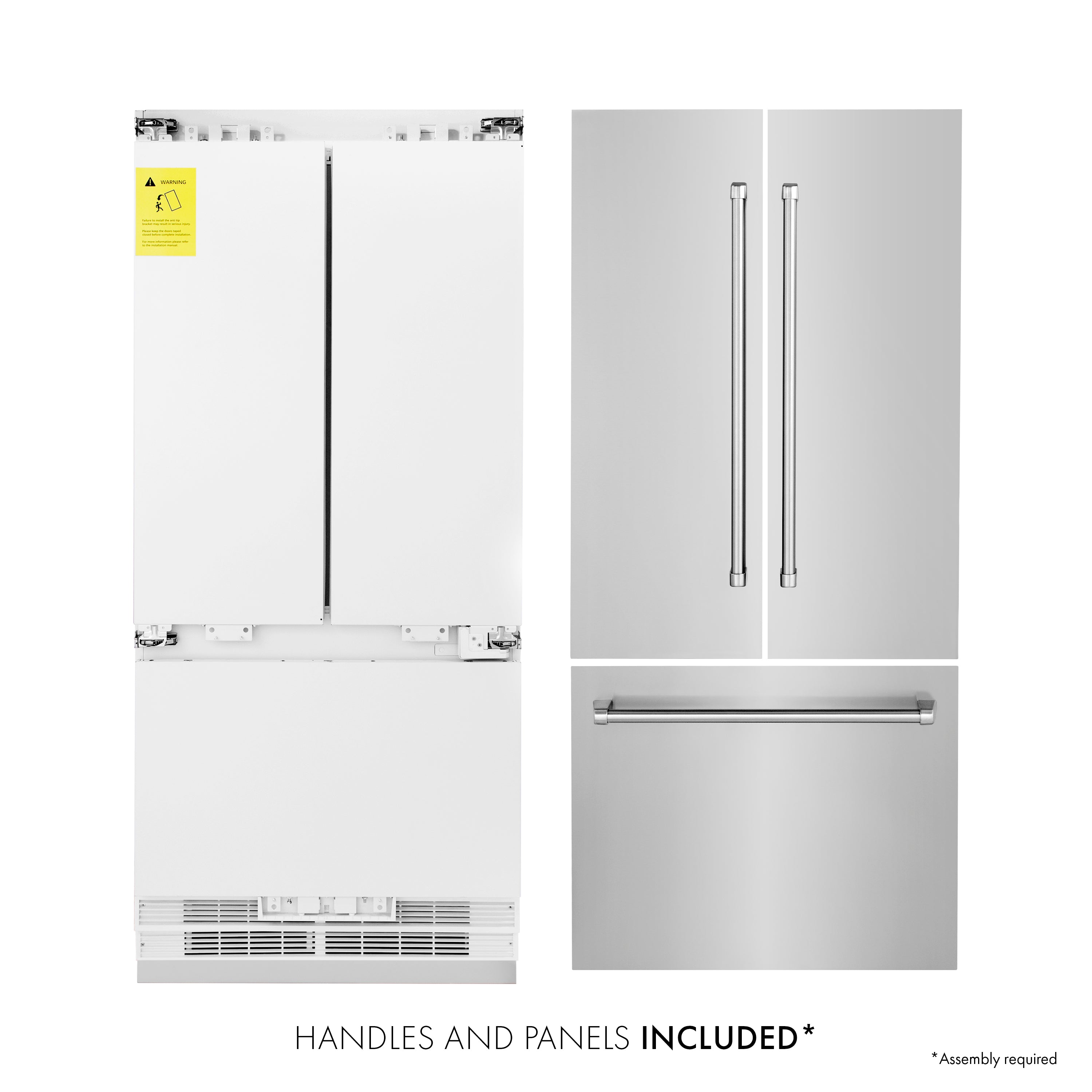 ZLINE 36" 19.6 cu. ft. Built-In 3-Door French Door Refrigerator with Internal Water and Ice Dispenser in Stainless Steel