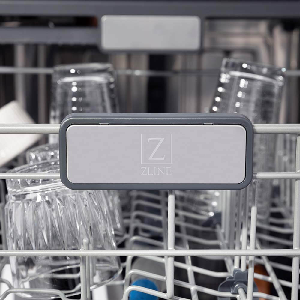 ZLINE 24" Monument Series 3rd Rack Top Touch Control Dishwasher in Hand Hammered Copper with Stainless Steel Tub, 45dBa (DWMT-HH-24)