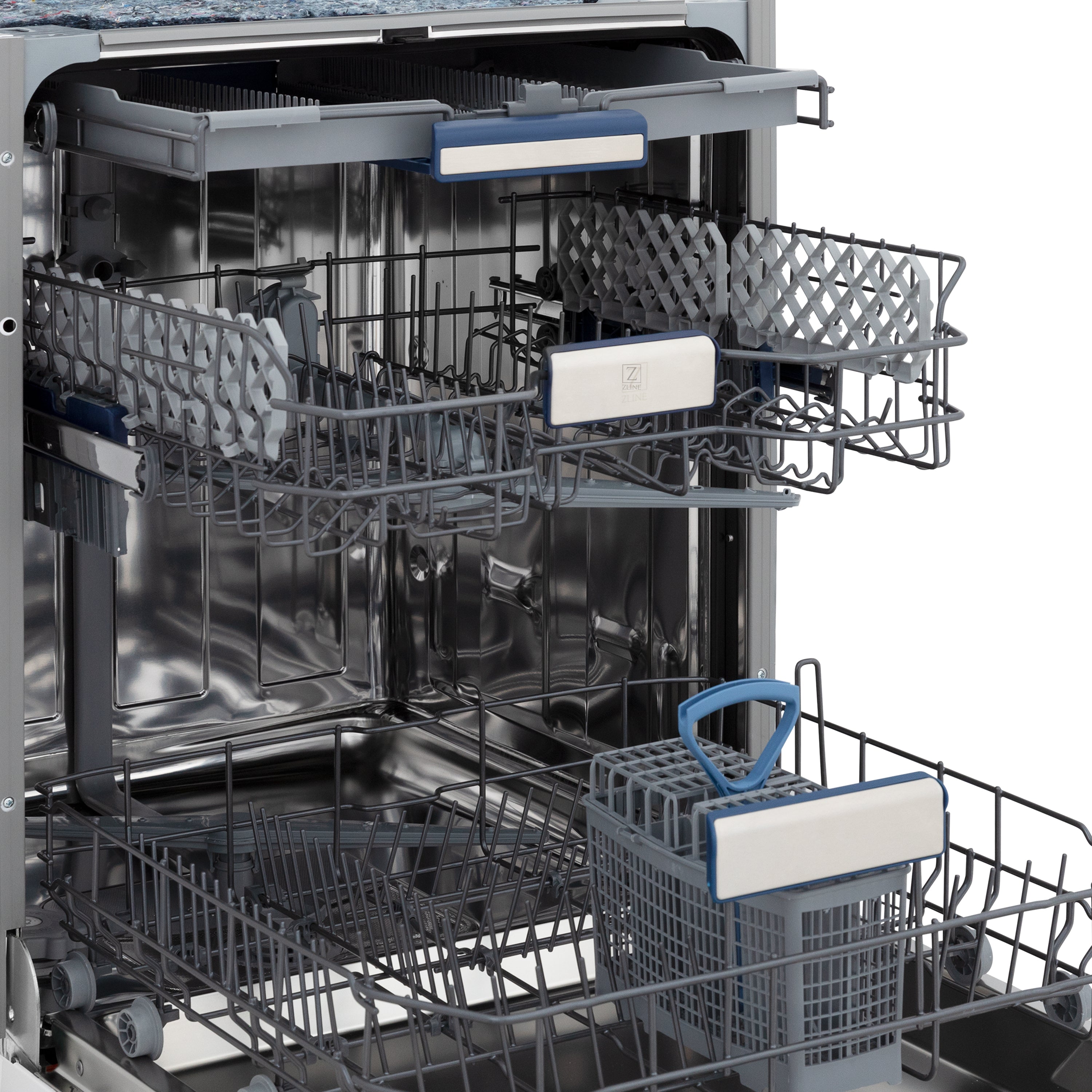 ZLINE 24" Tallac Series 3rd Rack Tall Tub Dishwasher in Custom Panel Ready with Stainless Steel Tub, 51dBa