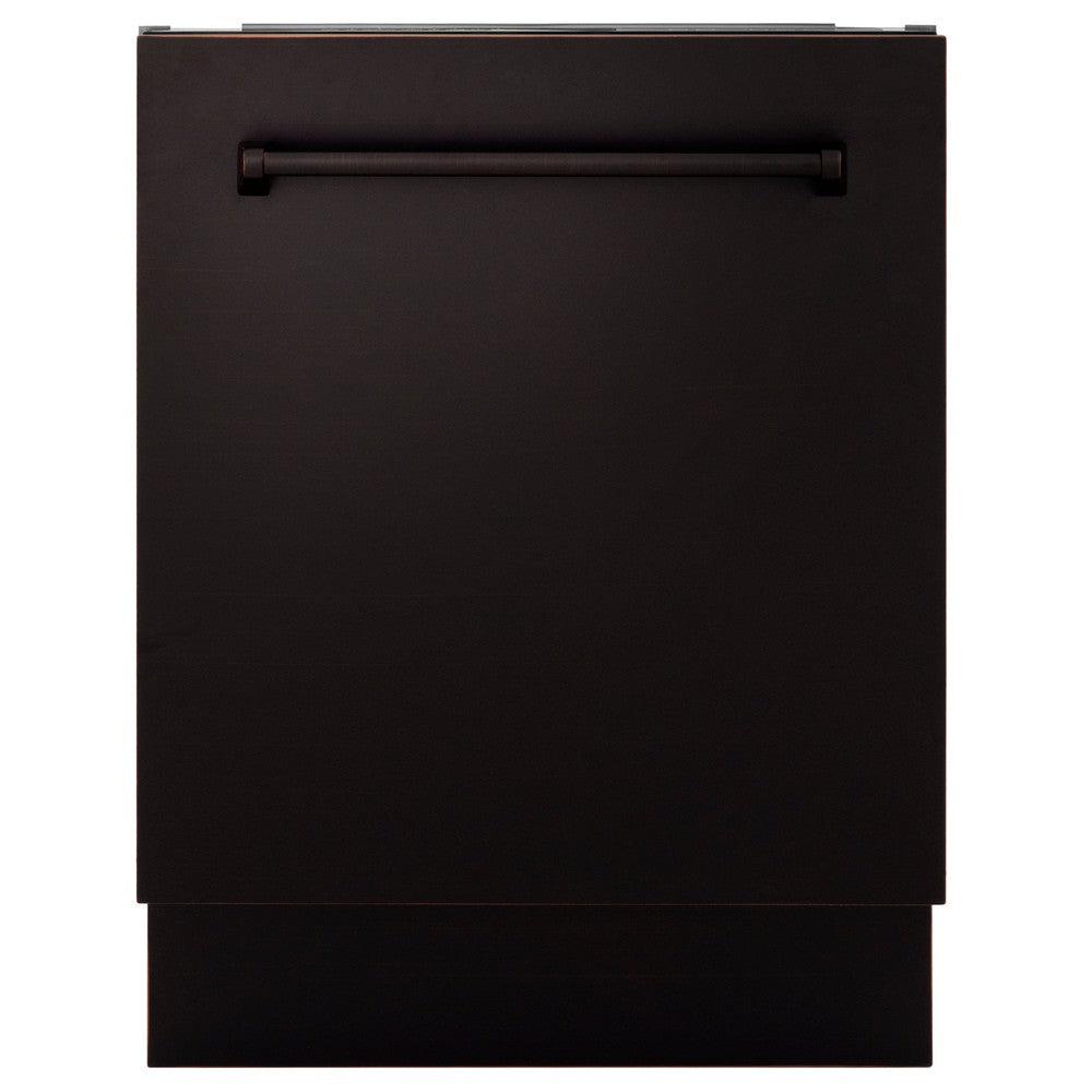 ZLINE 24" Tallac Series 3rd Rack Tall Tub Dishwasher in Oil Rubbed Bronze with Stainless Steel Tub, 51dBa (DWV-ORB-24)
