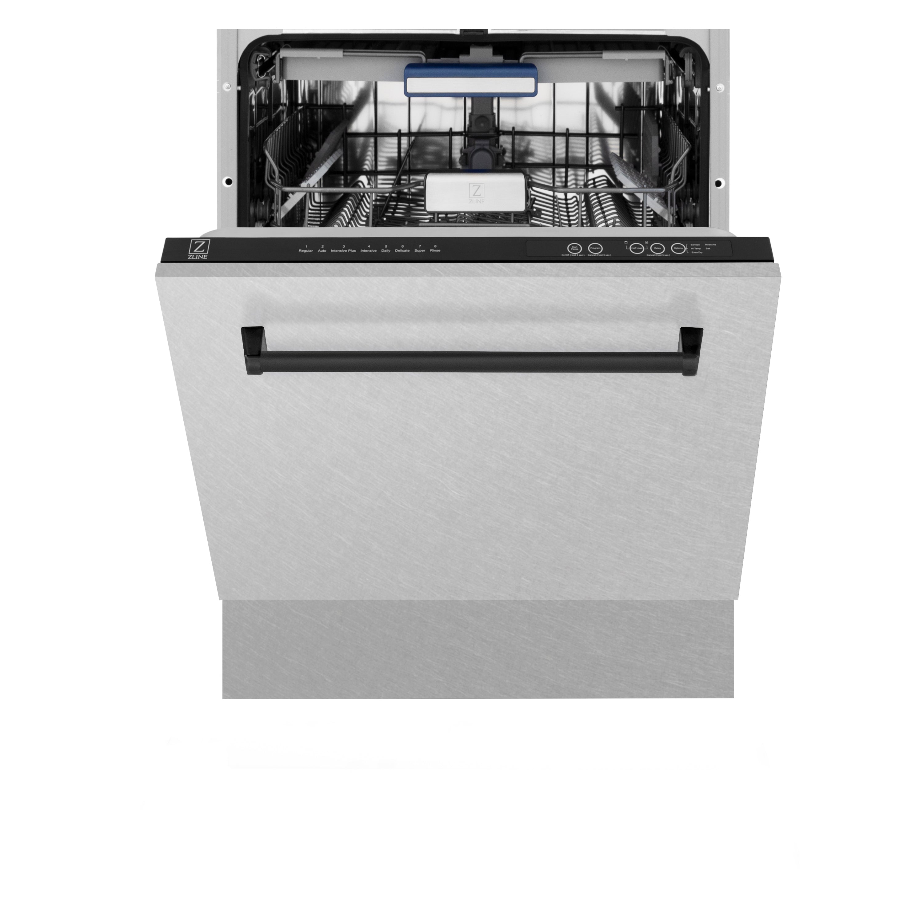 ZLINE Autograph Edition 24" 3rd Rack Top Control Tall Tub Dishwasher in Fingerprint Resistant Stainless Steel with Handle, 51dBa (DWVZ-SN-24-MB)